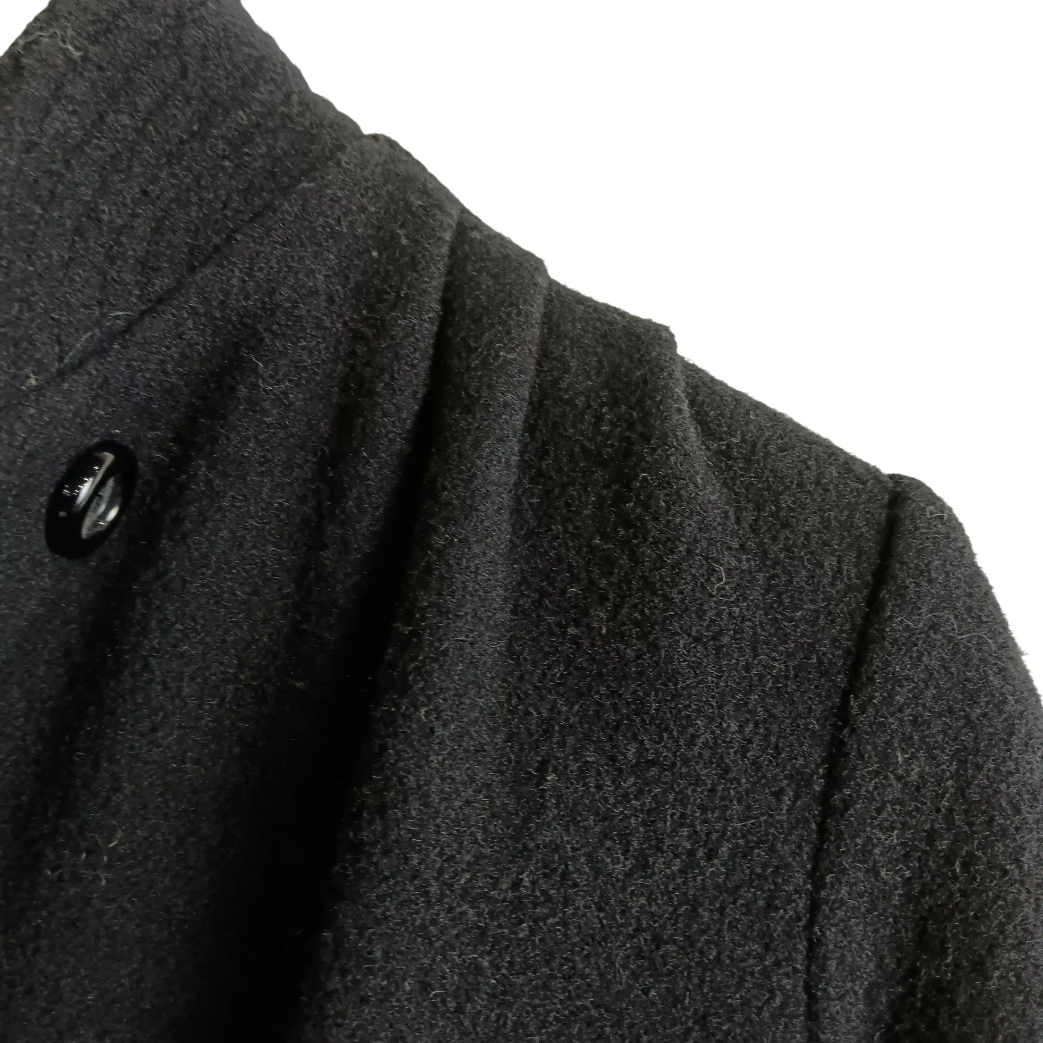 Unbranded Pure Wool Ladies Mid Length Black Coat UK Medium- Womenswear | Pre-loved - Image 3