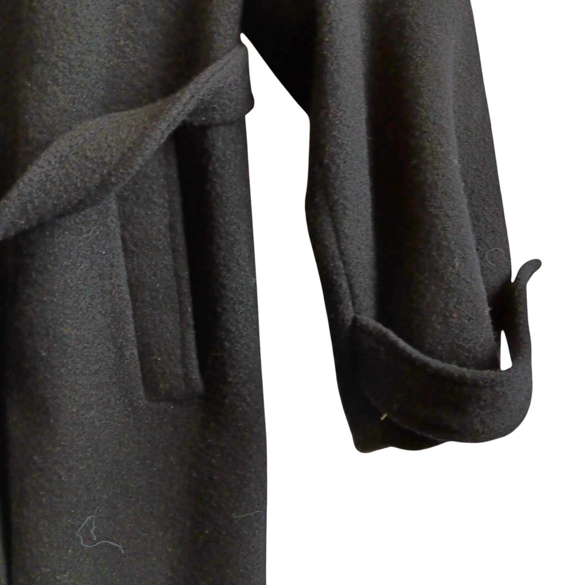 Unbranded Pure Wool Ladies Mid Length Black Coat UK Medium- Womenswear | Pre-loved - Image 5