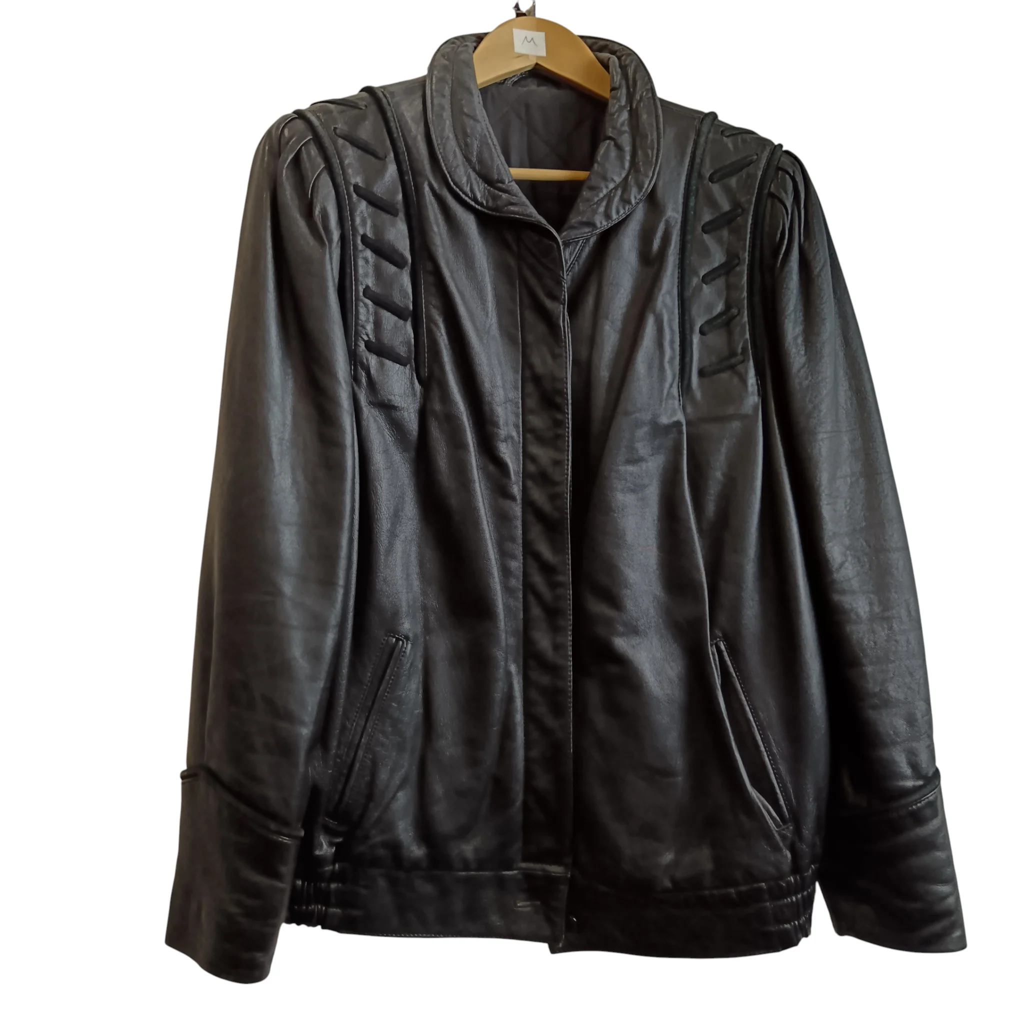 Unbranded Vintage Black Leather Women's Jacket UK X-Large Womenswear | Pre-loved
