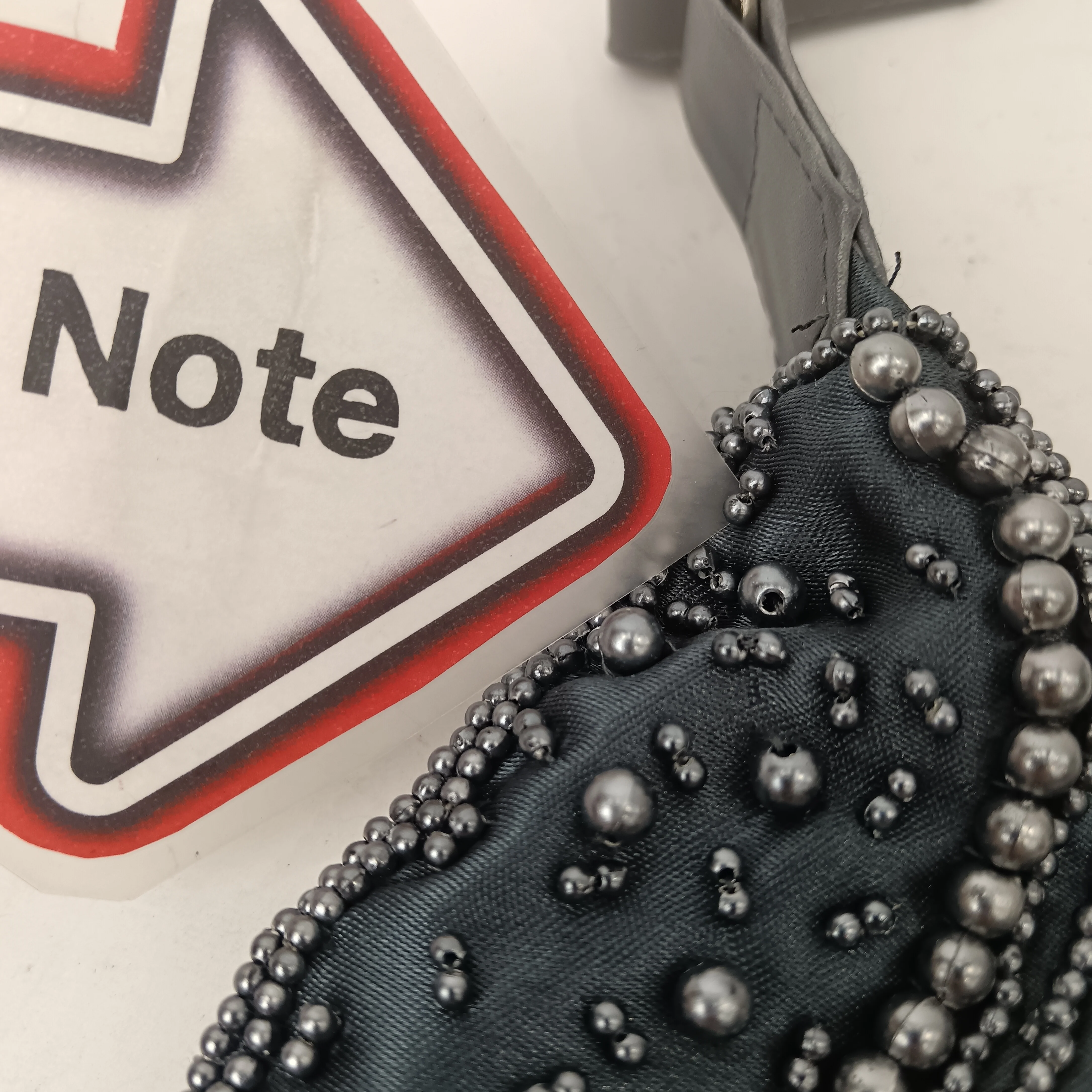 Unbranded Vintage Grey Silver Beaded Bag-  Womenswear | Pre-loved - Image 6