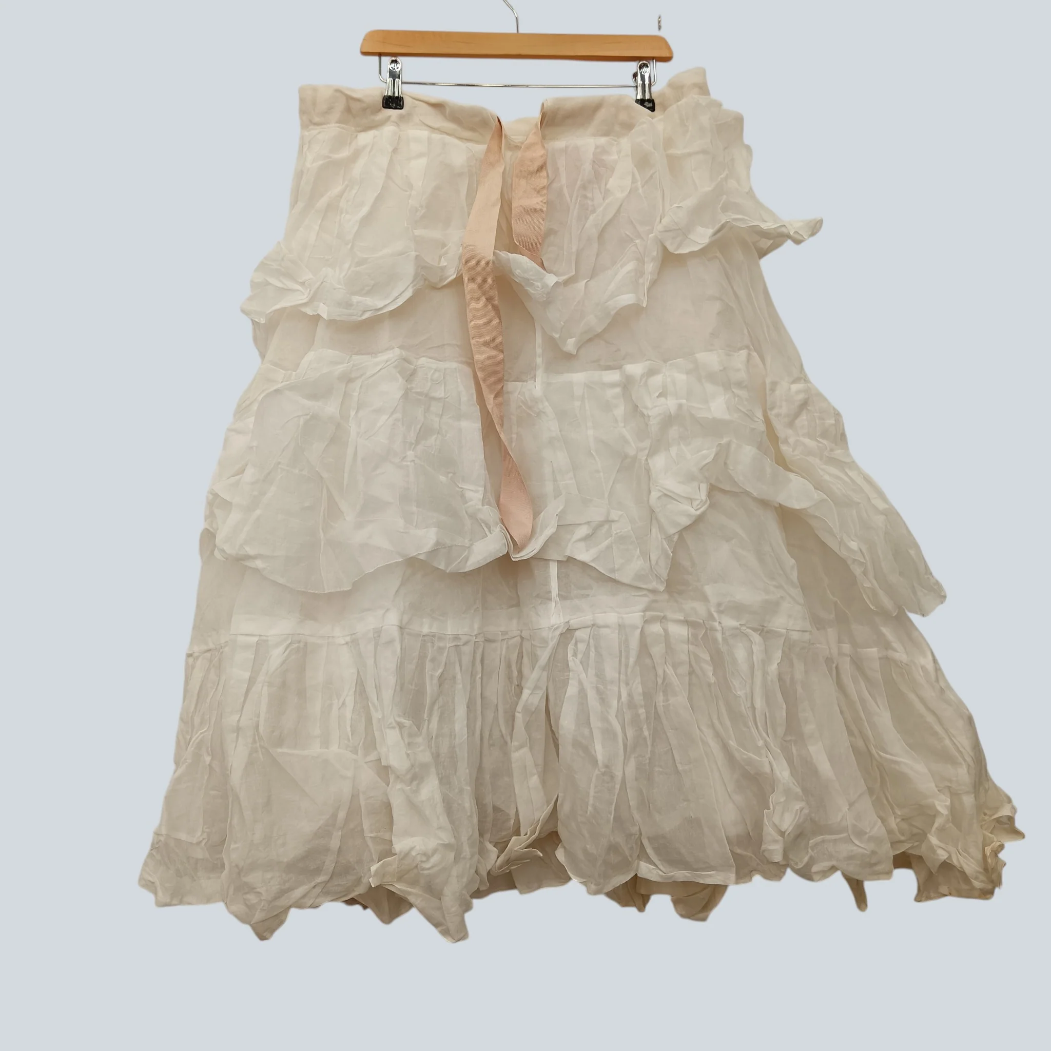 Unbranded Women's White Ruffled White Underskirt Tie Waist One Size Womenswear | Pre-loved - Image 2
