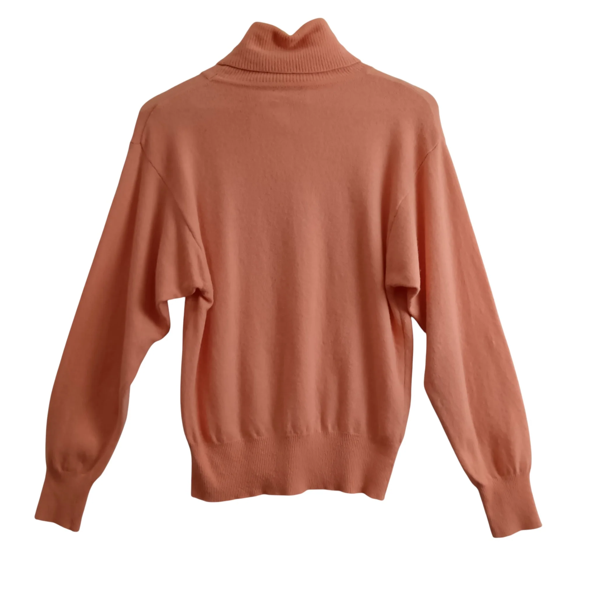 United Colors of Benetton Orange Knitted Turtleneck Women's Jumper UK M - Womenswear | Pre-loved - Image 2