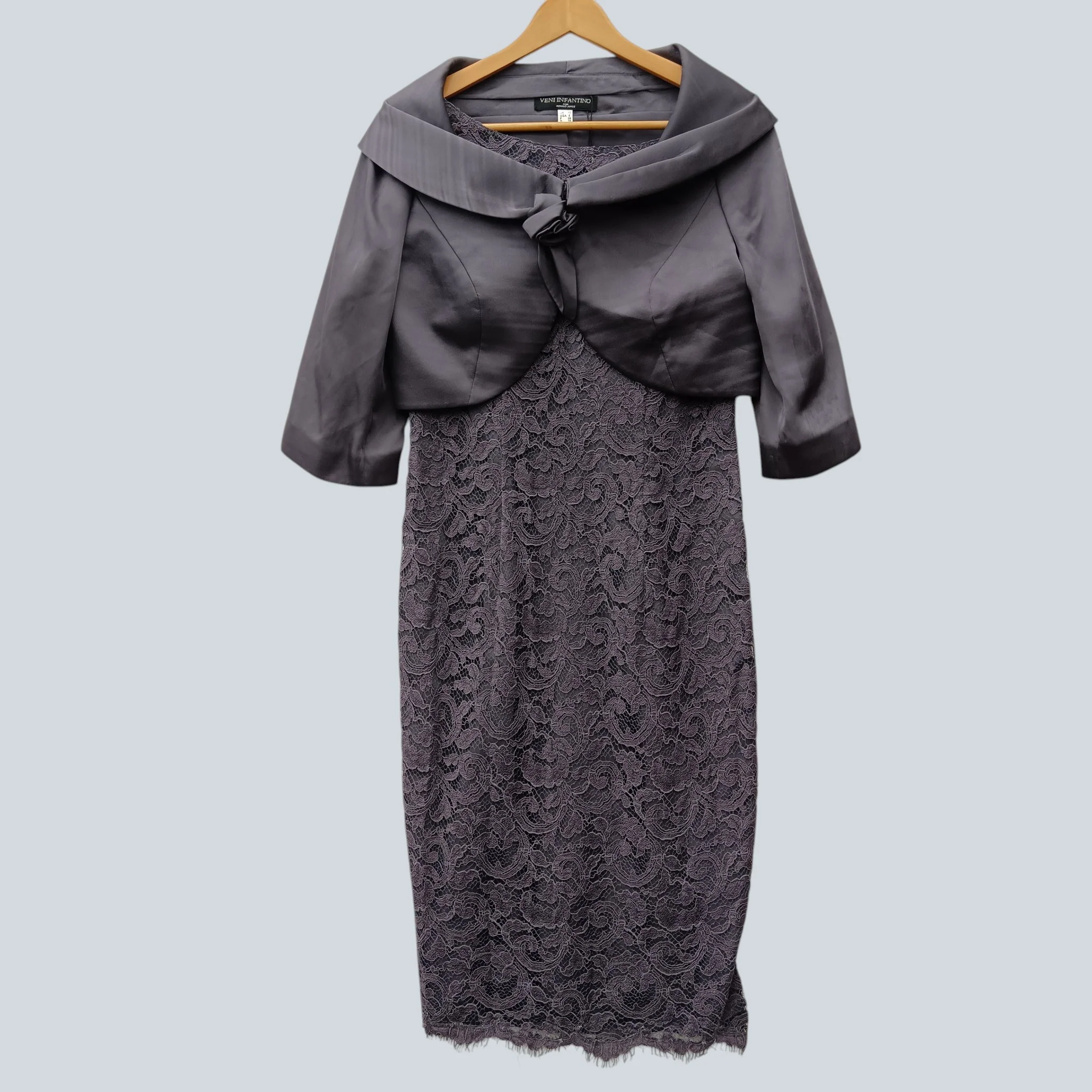 Veni Infantino for Ronalo Joyce Mother Of Bride Mauve Lace Dress With Matching Jacket UK 10 - Womenswear | Pre-loved