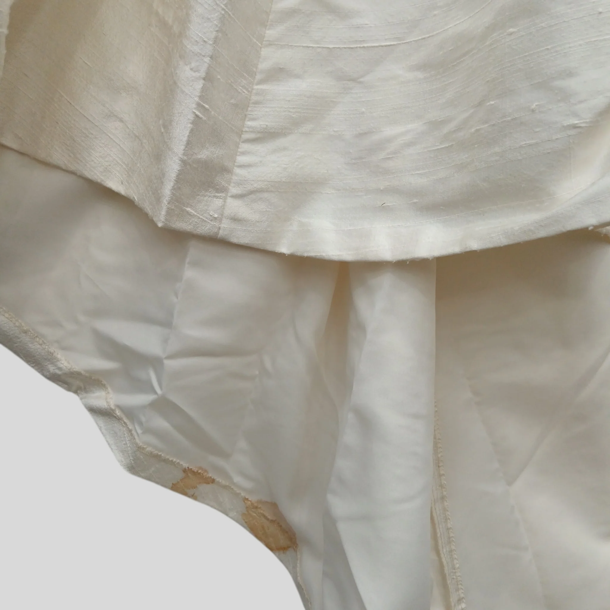 Vintage Catherine Nicoll Champagne Hi-low Wedding Dress Sleeved Back Bow UK Large Womenswear | Pre-loved - Image 6