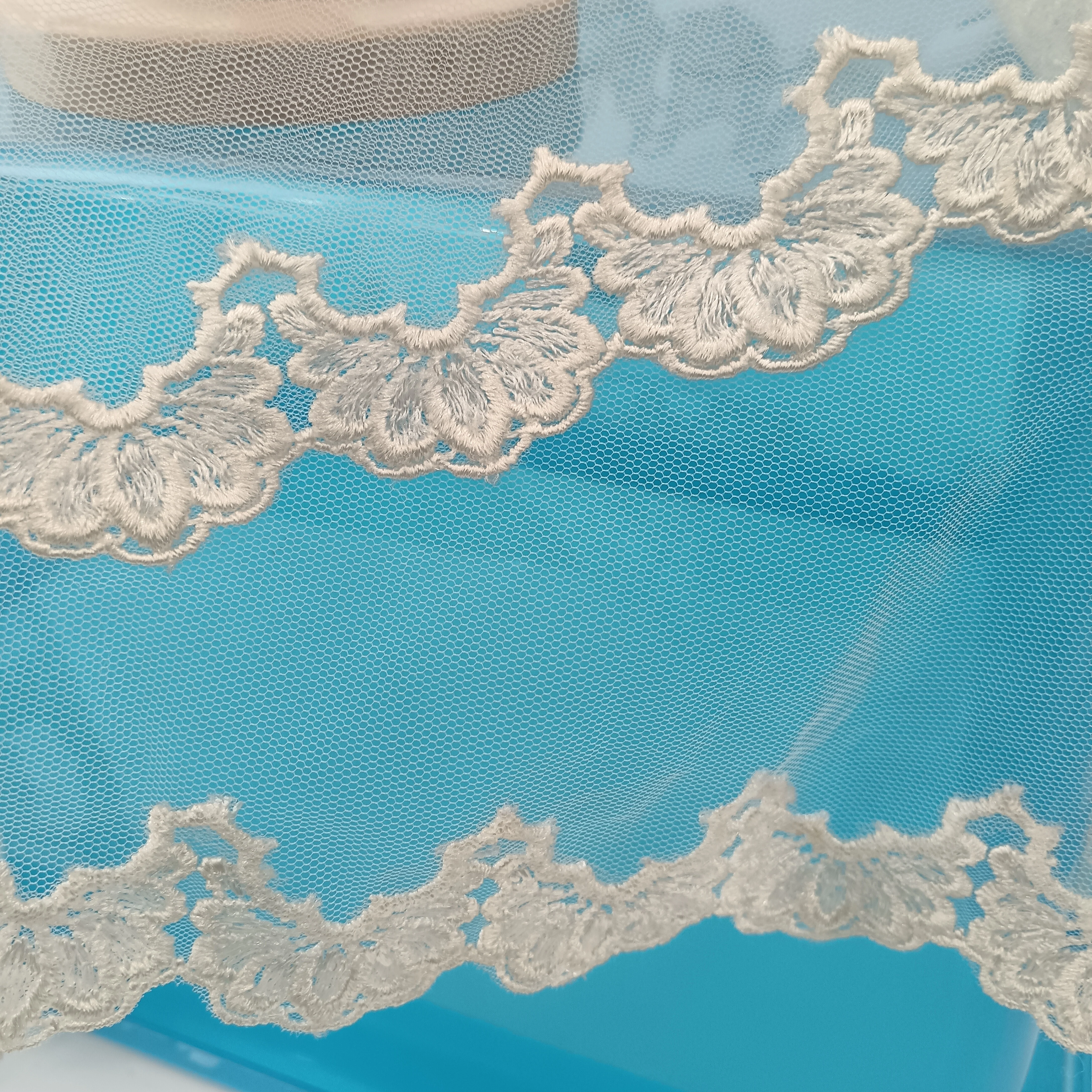 Vintage Bridal Double Veil with Diadem Floral Lace Trim - Womenswear | Pre-loved - Image 6