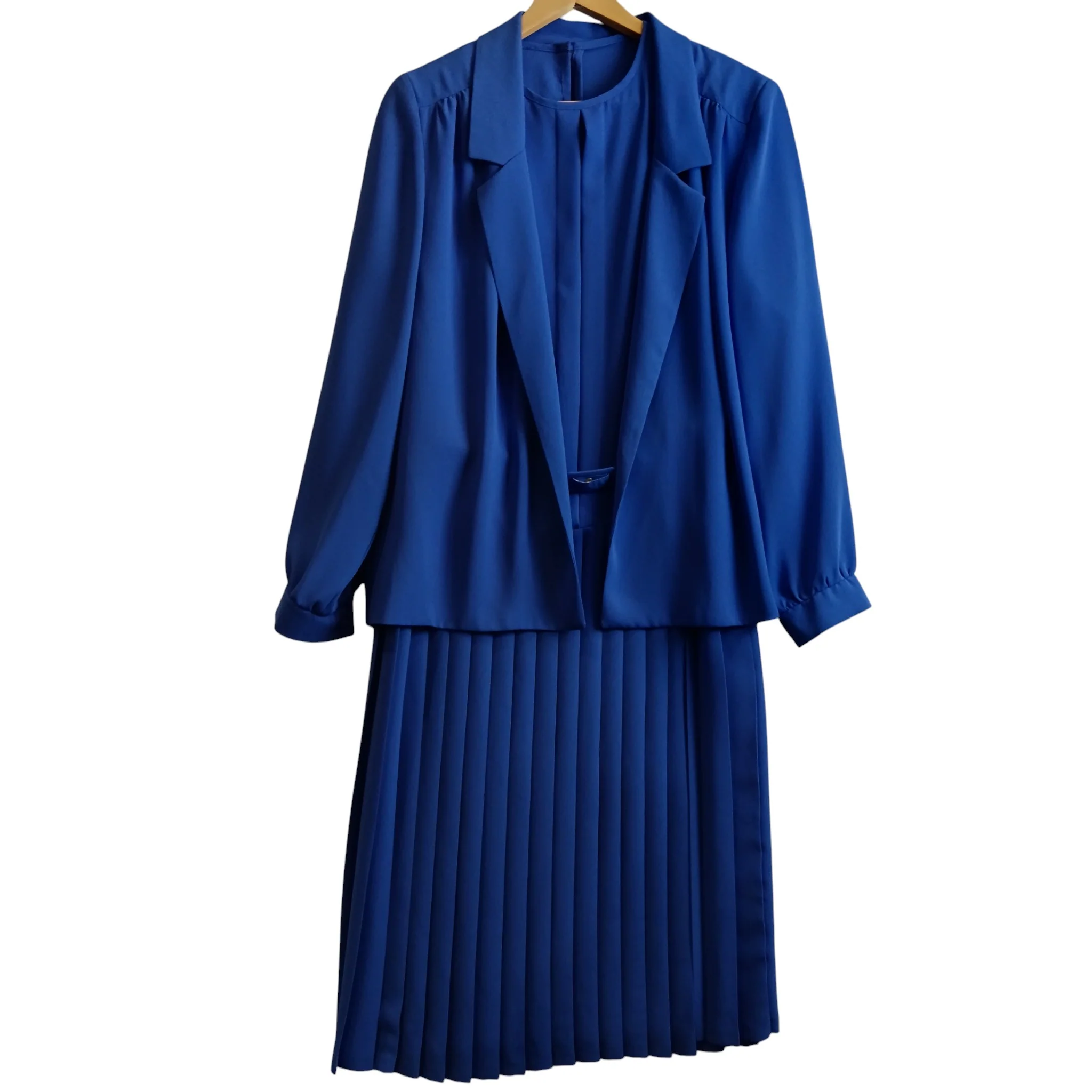 Vintage Eastex Blue Dress And Opened Jacket  UK 12 Womenswear | Pre-loved