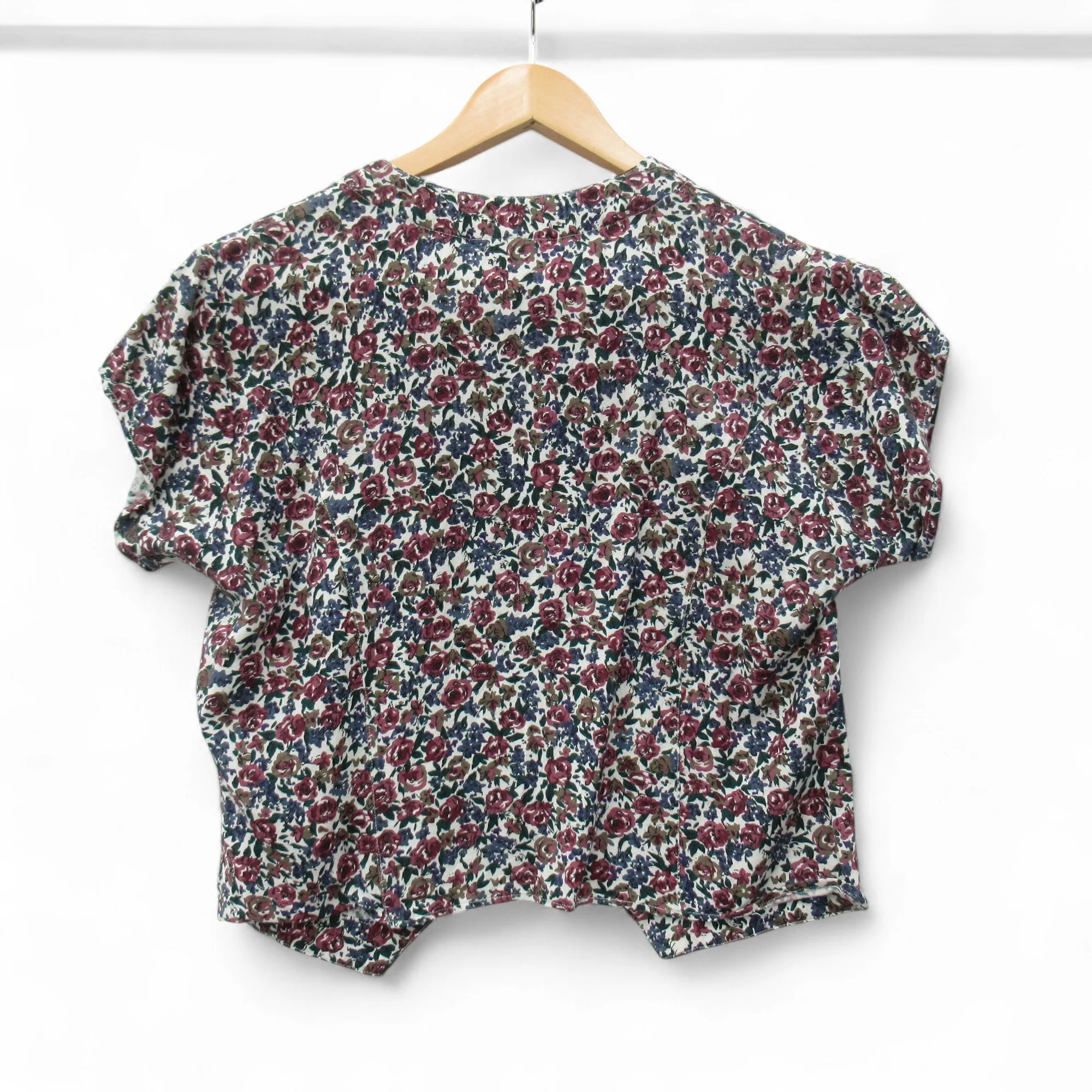 Vintage Floral Blouse Shirt Medium Purple Womenswear | Pre-loved - Image 2