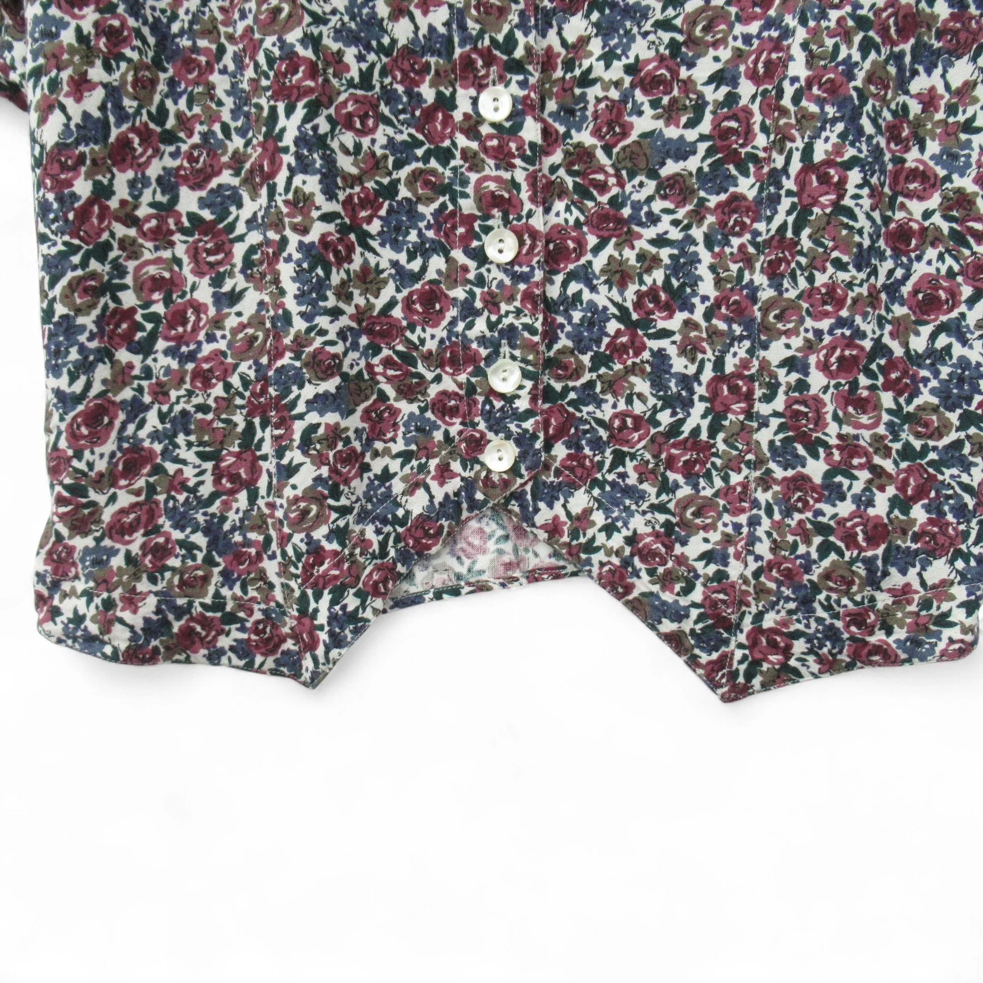 Vintage Floral Blouse Shirt Medium Purple Womenswear | Pre-loved - Image 4