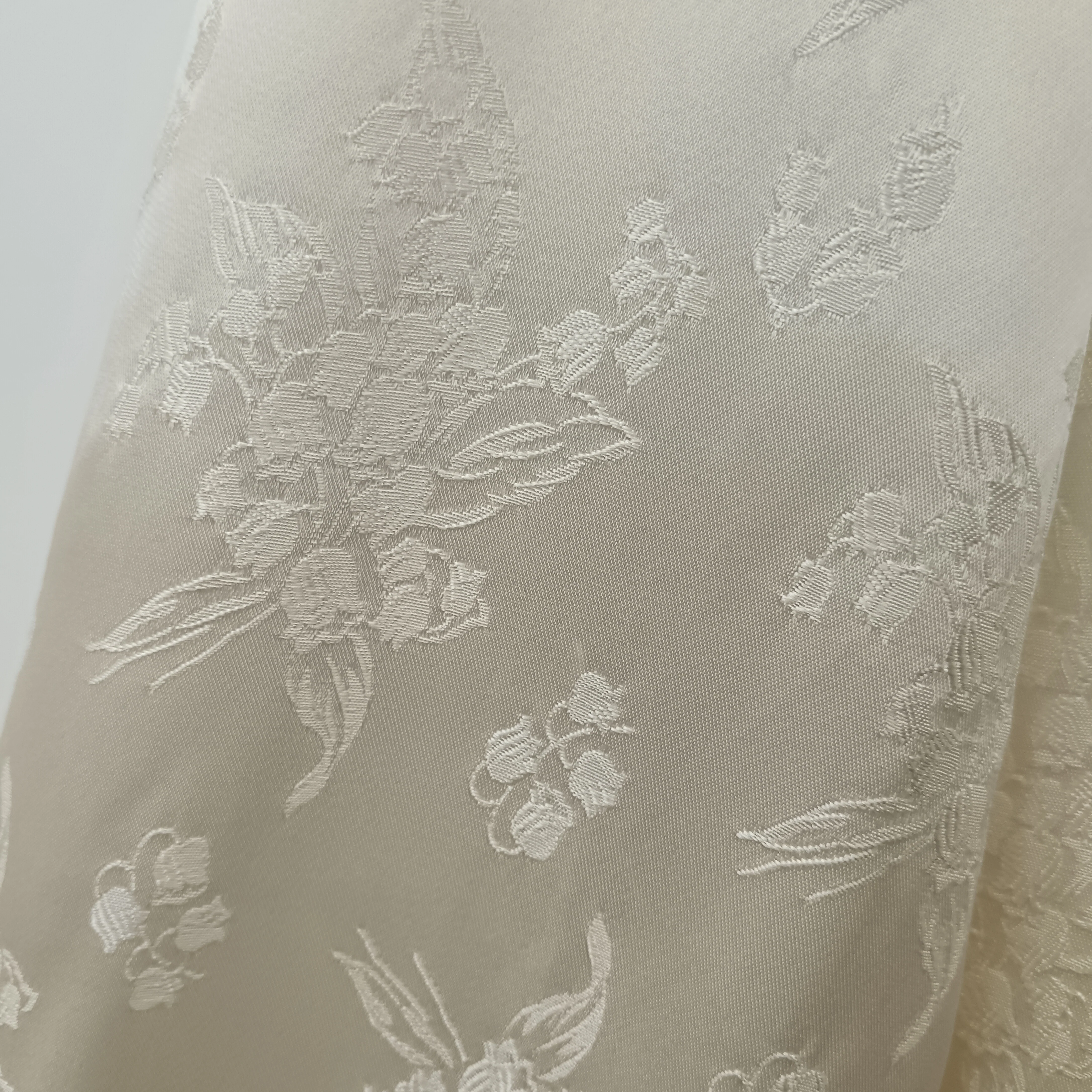 Vintage Floral Pattern Hi-low Wedding Satin Dress Sleeved UK X-Small Womenswear | Pre-loved - Image 6