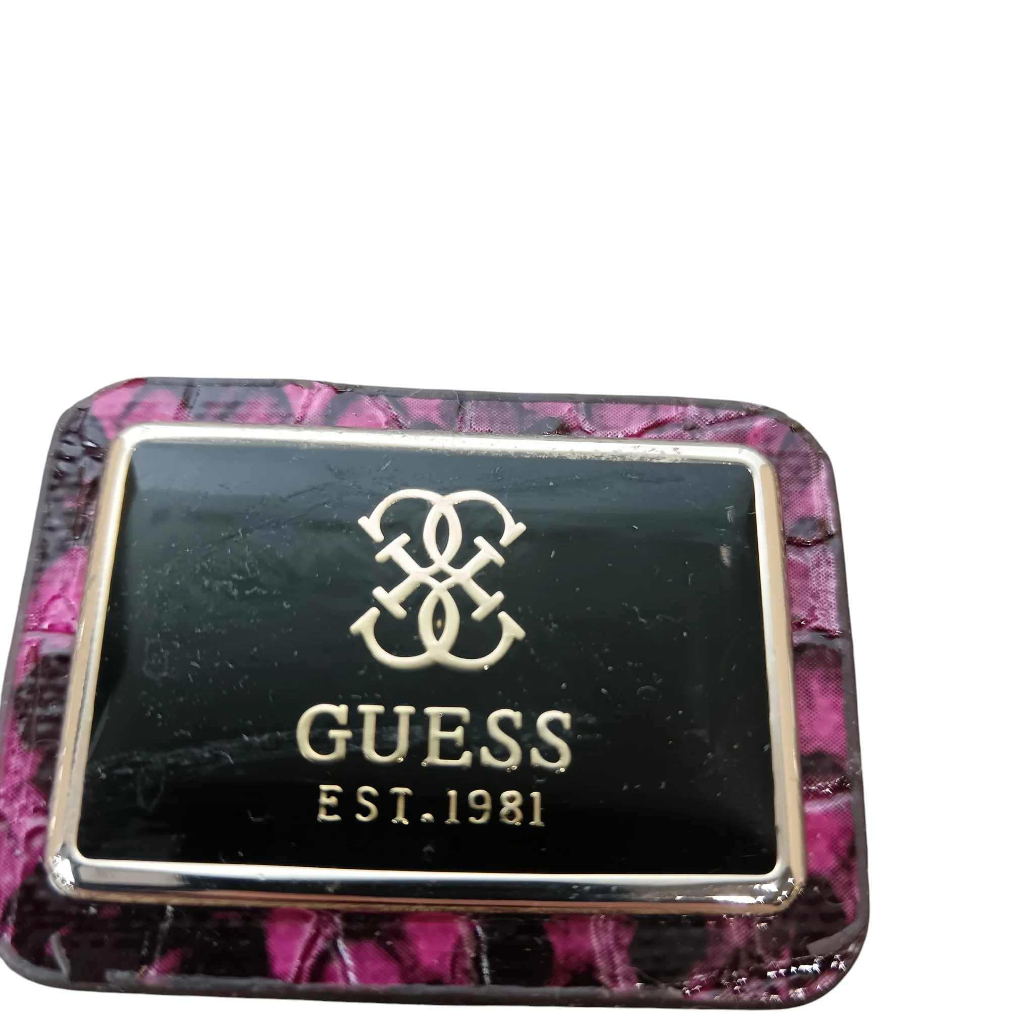 Vintage GUESS Brown Monogram with Purple Animal Print Trim Studded Ladies Clutch Bag- Womenswear | Pre-loved - Image 5