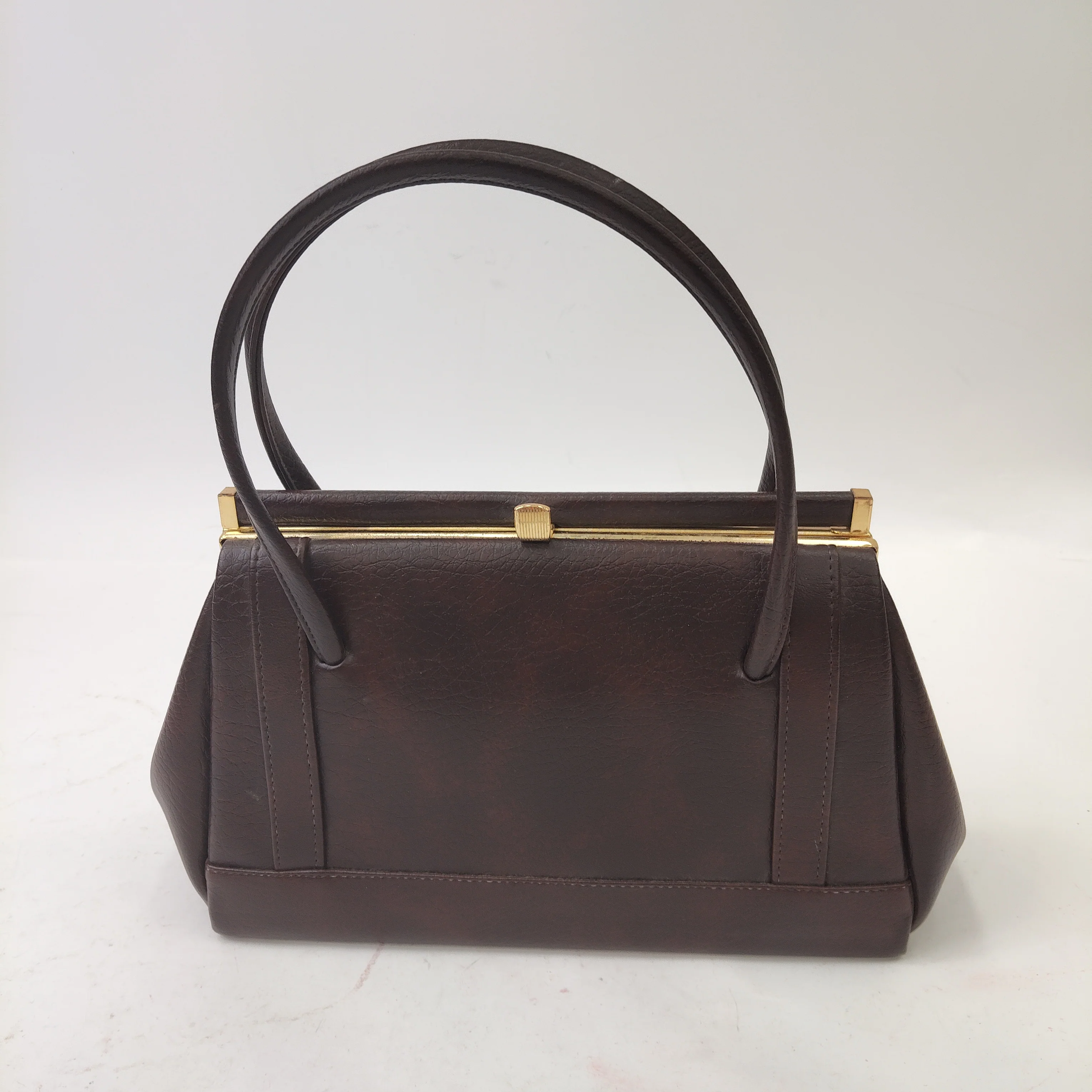 Vintage Handbag Double Handle Brown Small Womenswear | Pre-loved