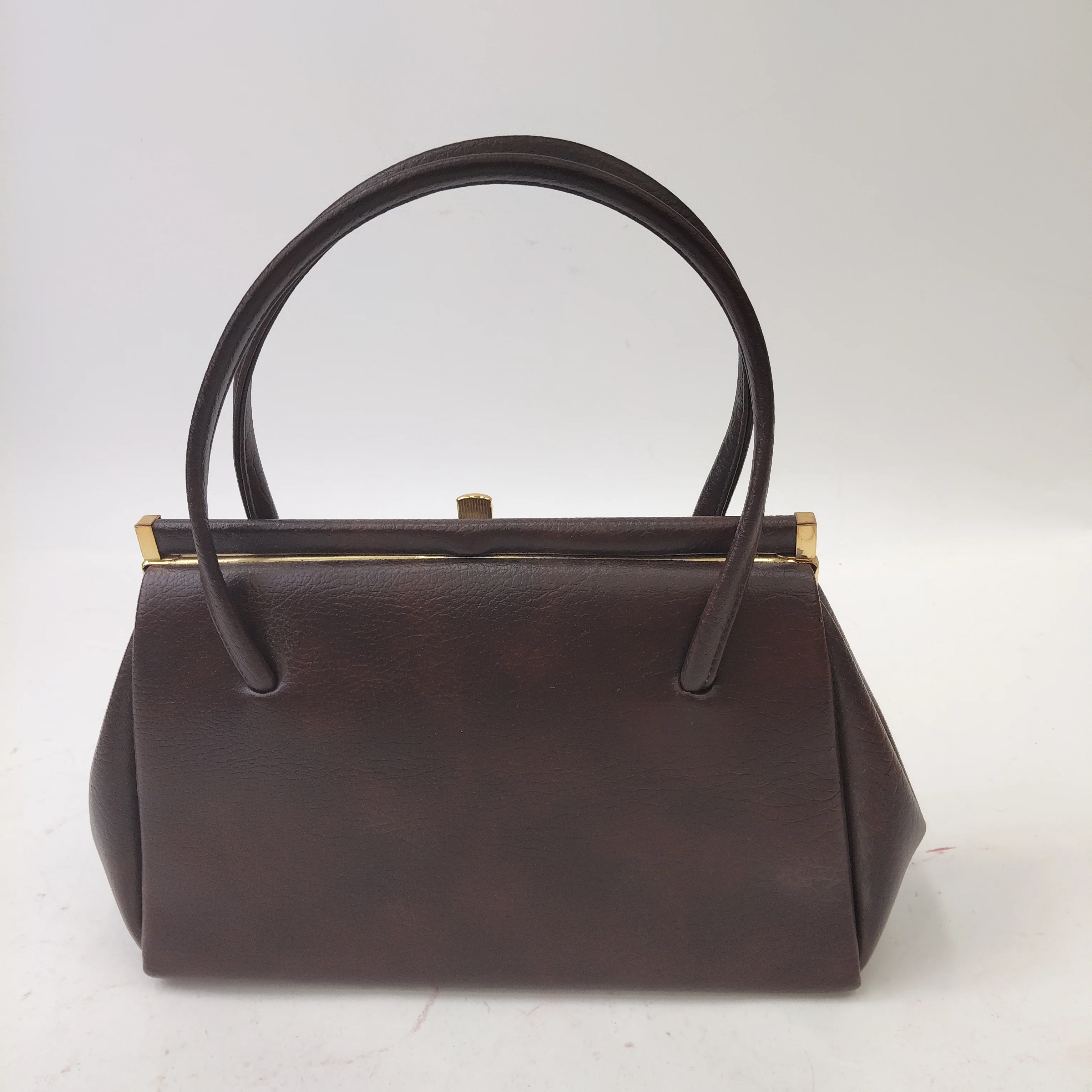 Vintage Handbag Double Handle Brown Small Womenswear | Pre-loved - Image 2