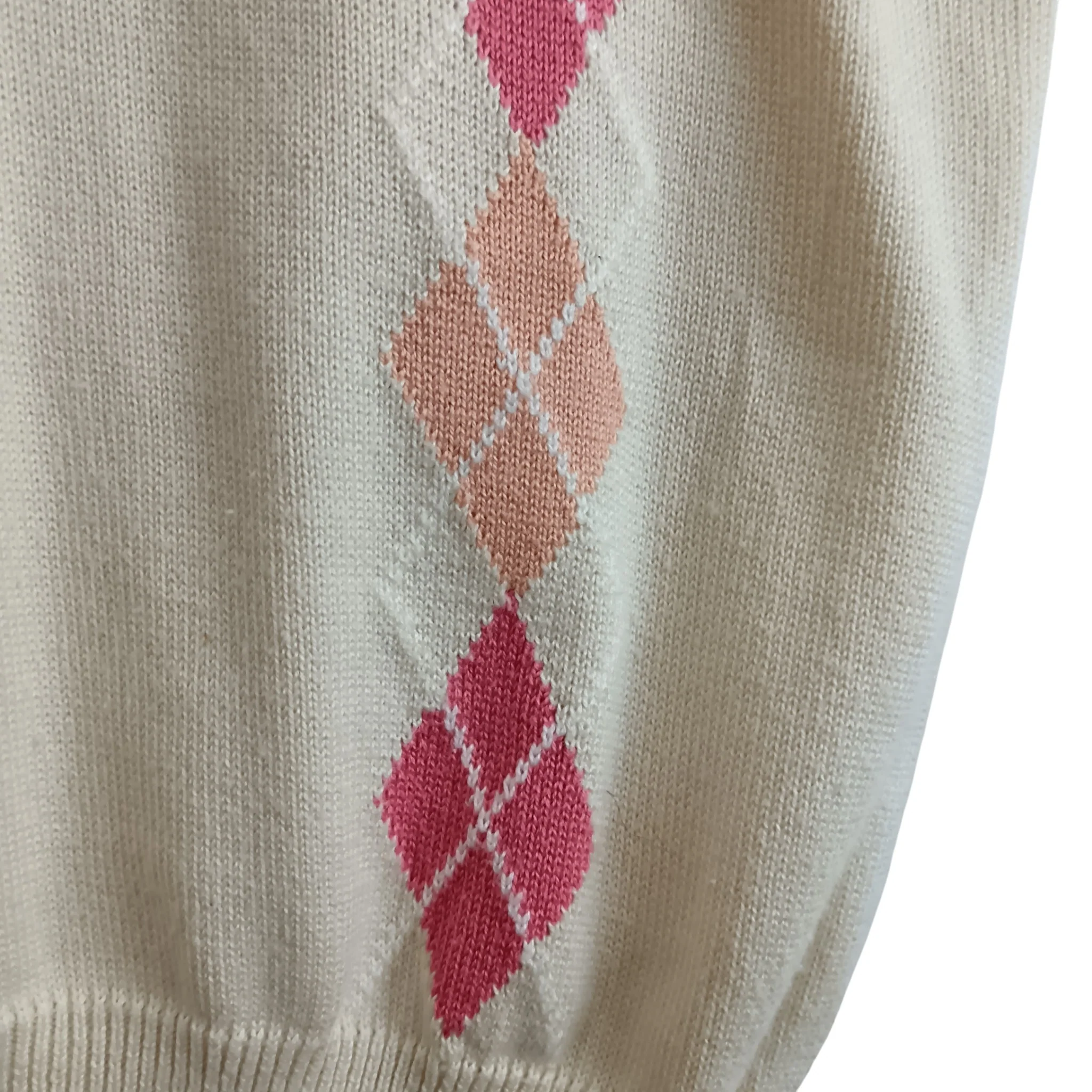 Vintage K-Sport V-neck Knitted Cream Waistcoat UK X-Large - Womenswear | Pre-loved - Image 5