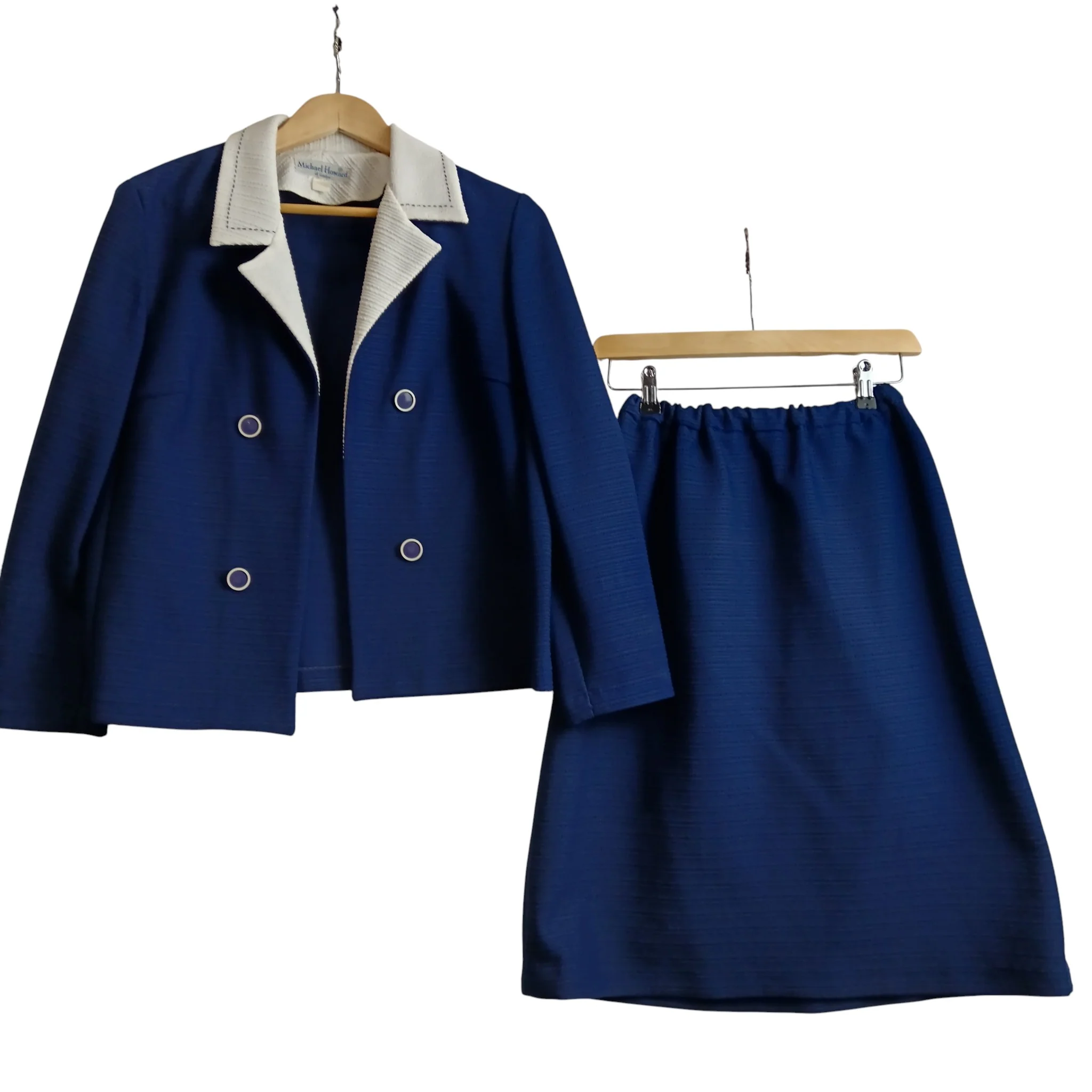 Vintage Michael Howard  Dark Blue Ladies Set Jacket ans Skirt UK 18 - Womenswear | Pre-loved