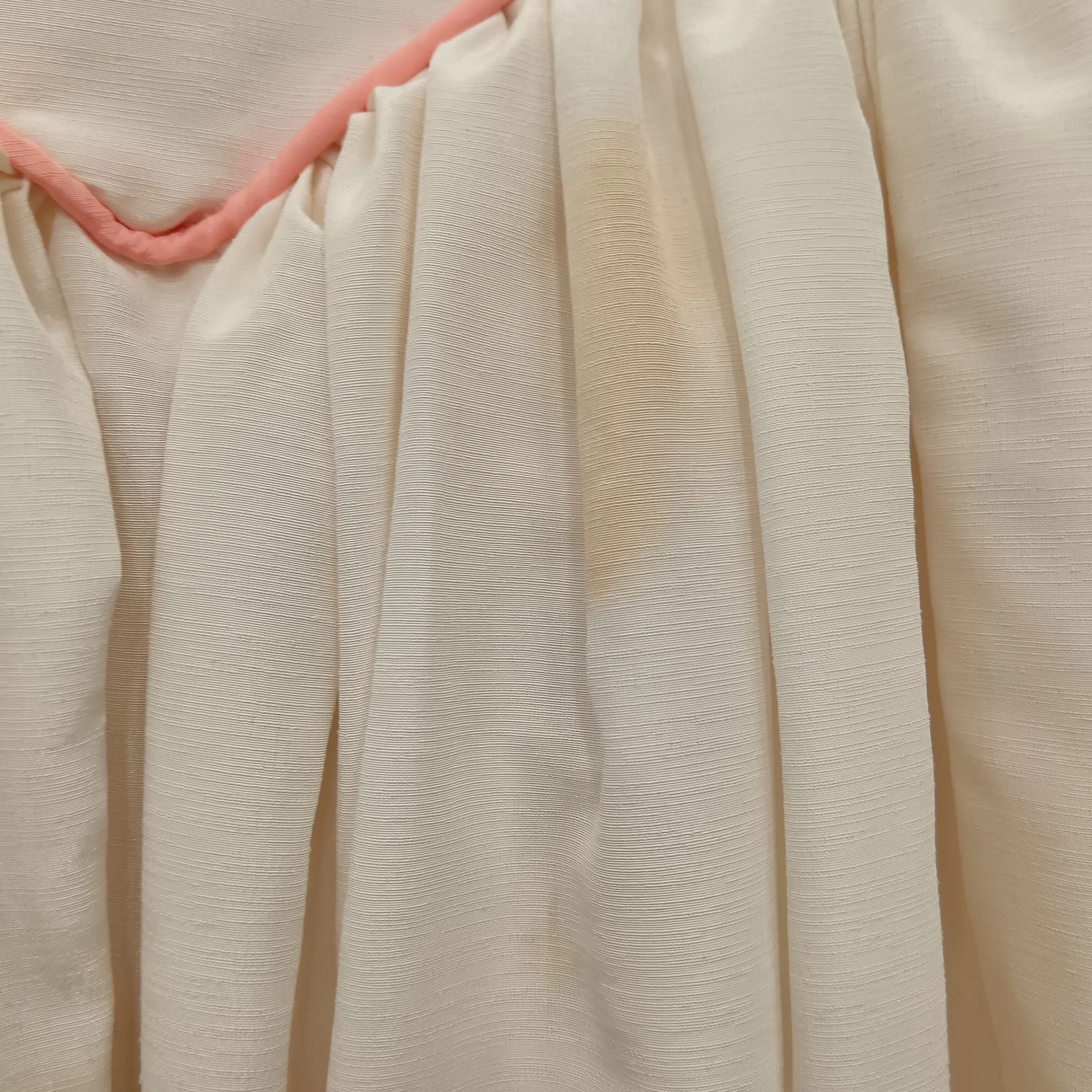 Vintage Wedding Dress Cream With Pink Details Satin 3/4 Sleeve UK M Womenswear | Pre-loved - Image 4