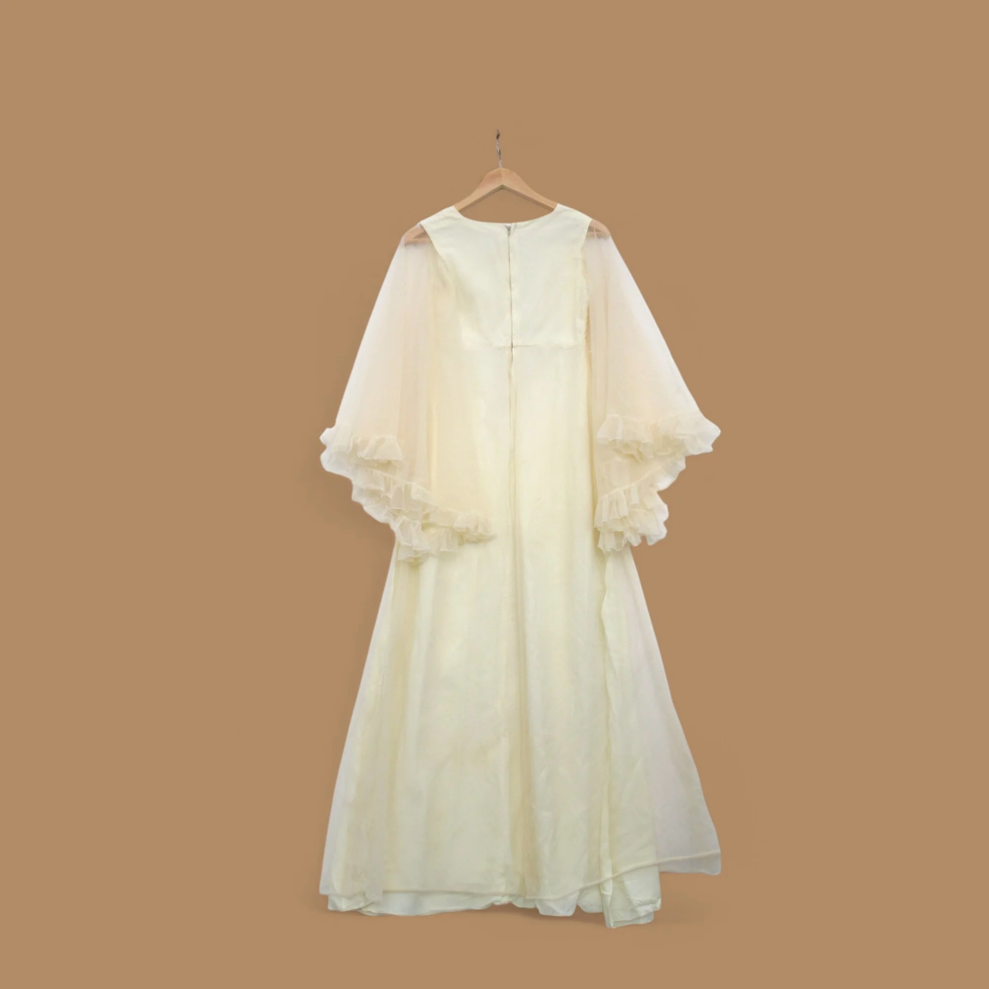 Vintage Wedding Dress Champagne Small Chiffon Womenswear | Pre-loved - Image 2