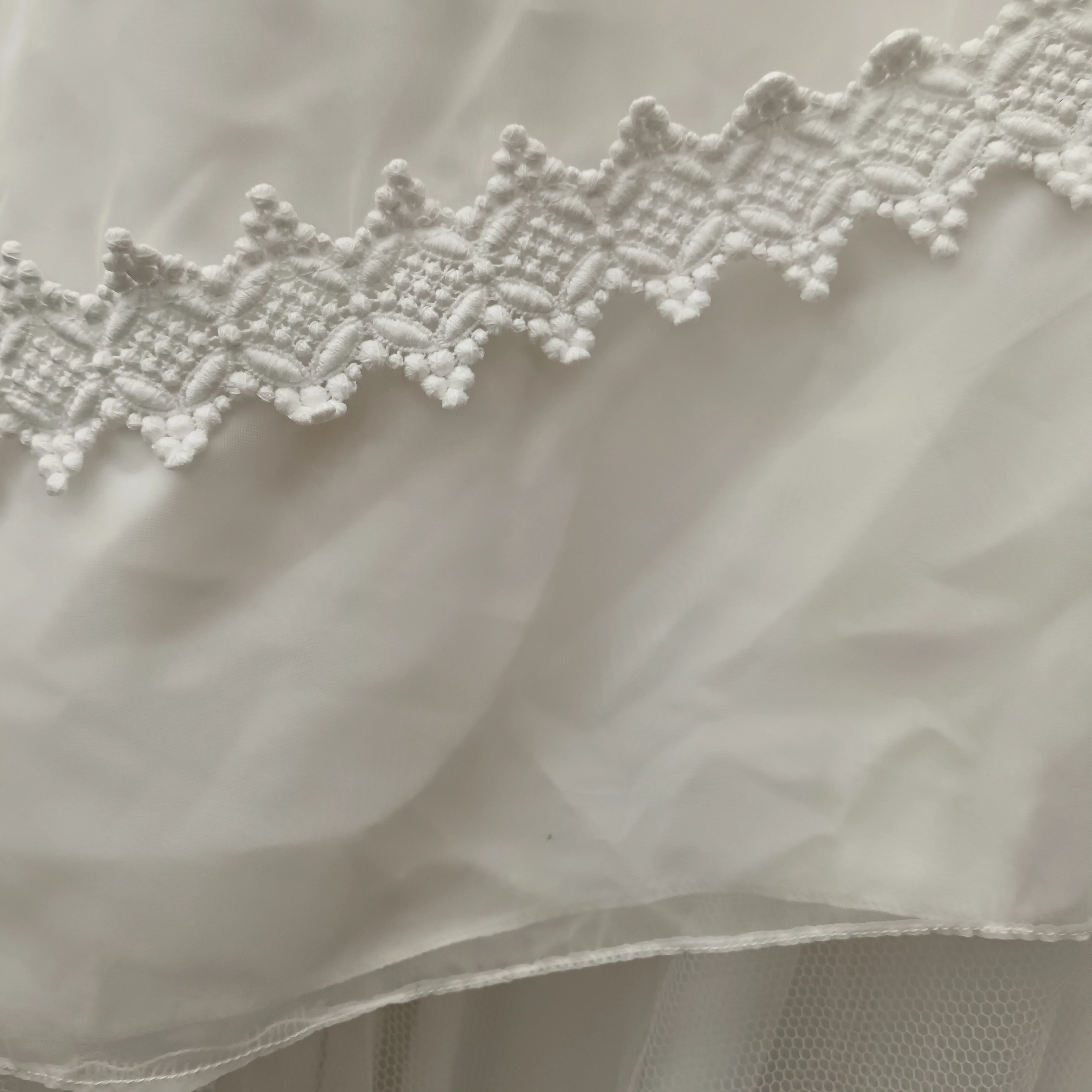 Vintage Wedding Dress With Lace Floral Trims Flutter Sleeves UK X-Small Womenswear | Pre-loved - Image 6