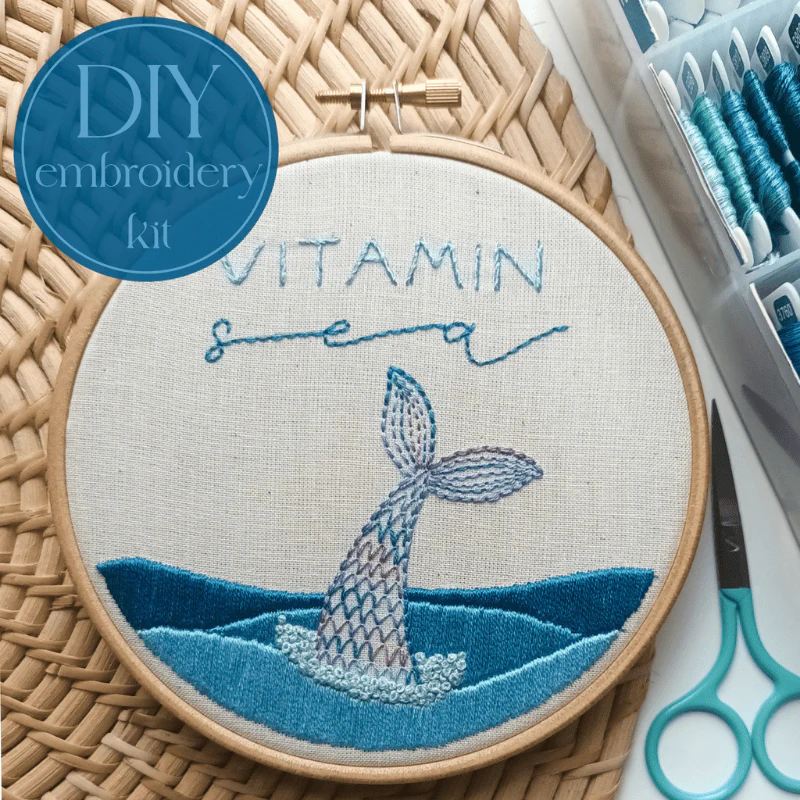 Vitamin Sea | DIY Embroidery Kit | EmBeaRoidery