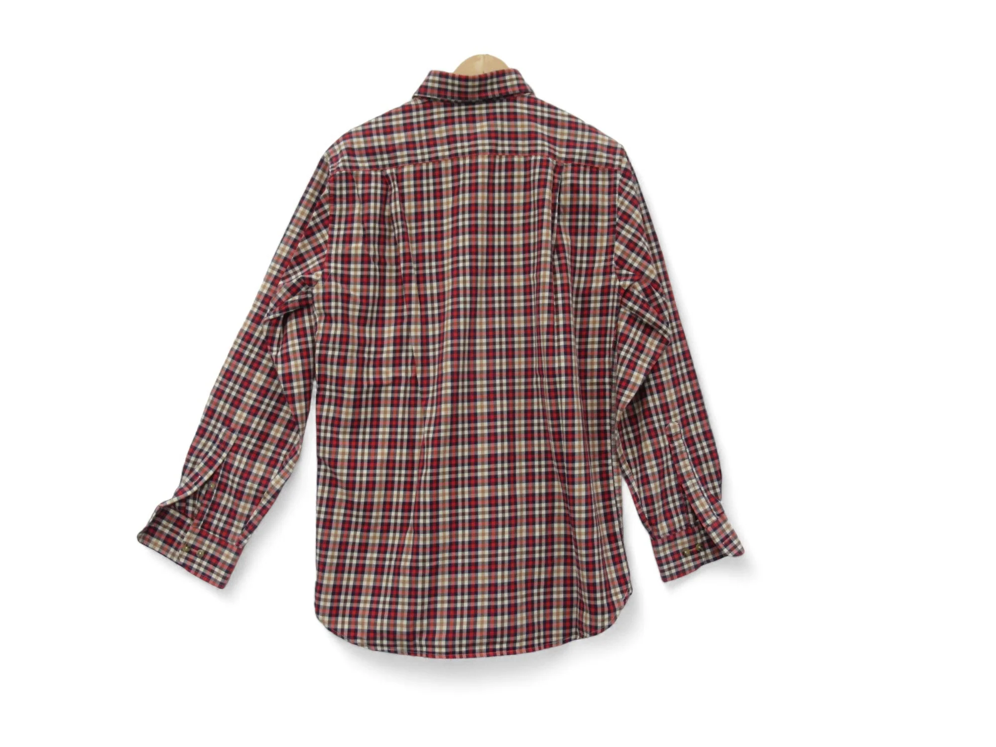 Viyella 16" Cotton Red Brown Check Shirt Menswear | Preloved - Image 3