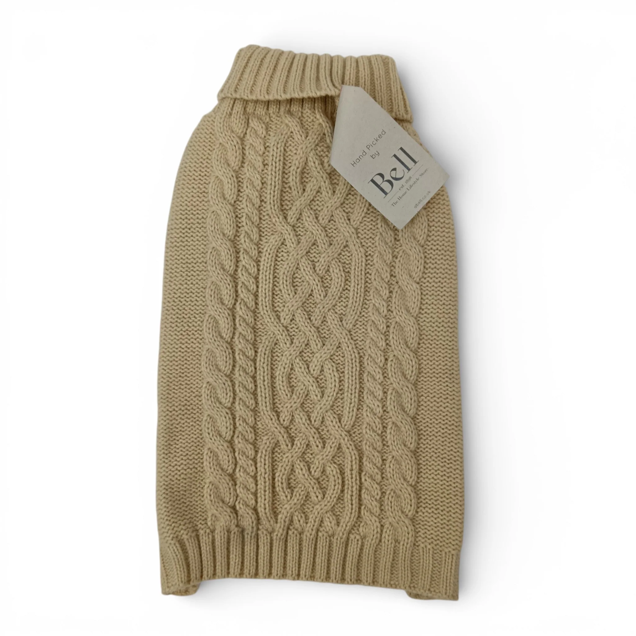 Wagytail Dog Jumper Knitted Cream Size Medium | Pre-loved