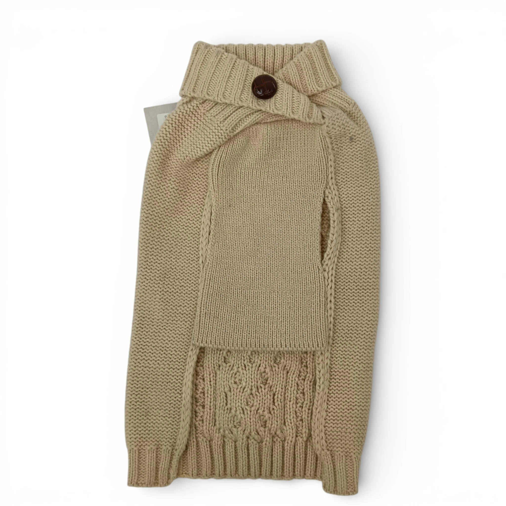 Wagytail Dog Jumper Knitted Cream Size Medium | Pre-loved - Image 2
