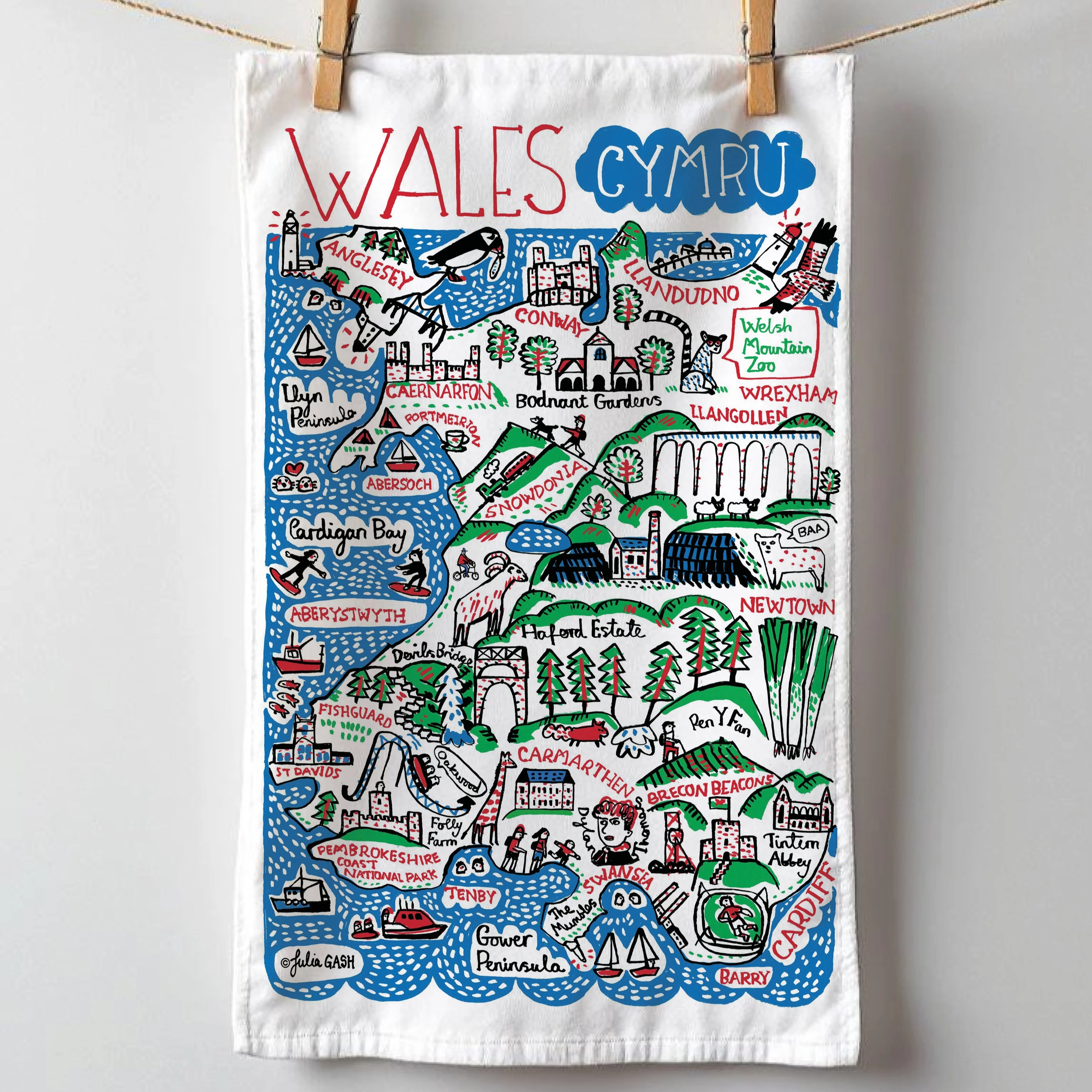 Wales Julia Gash | Tea towel