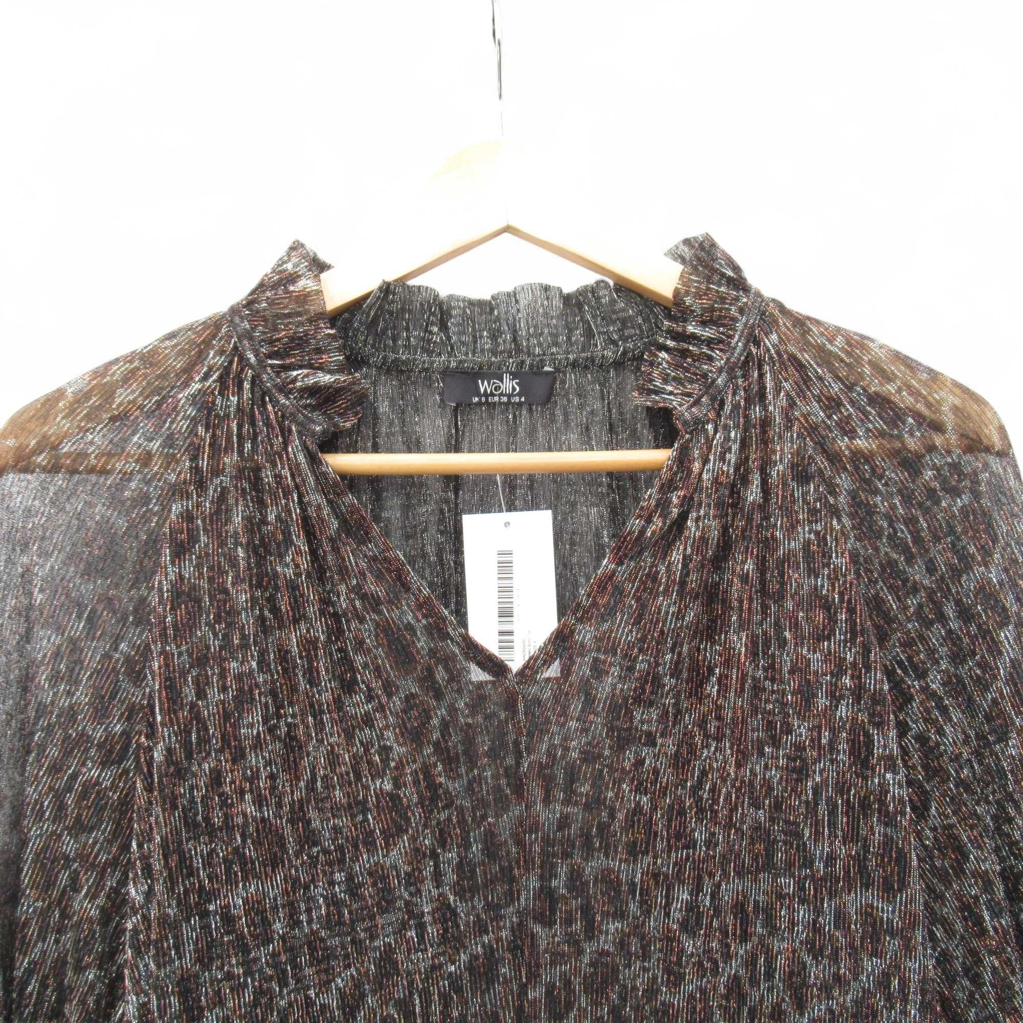 Wallis Metallic Boho Top UK 8 Bronze Womenswear | Pre-loved - Image 2