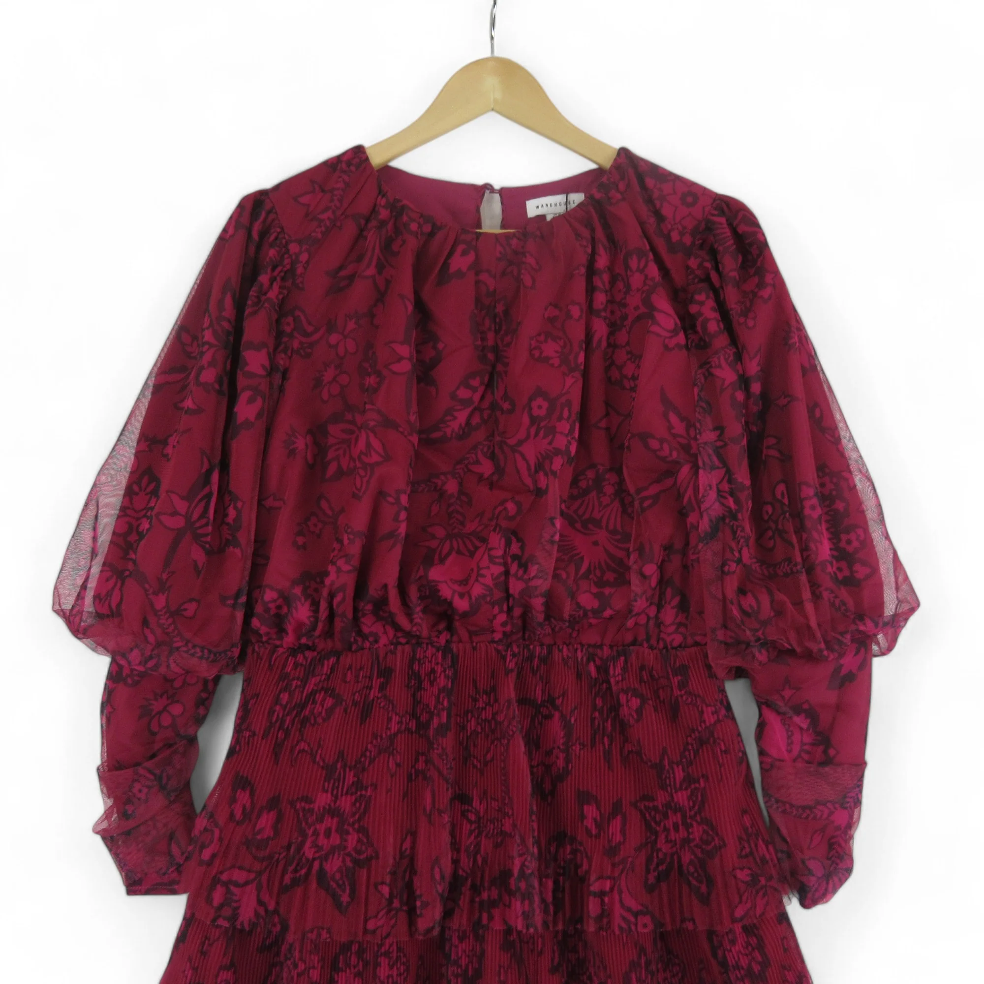 Warehouse UK 10 Pink Tiered Tulle Dress Womenswear | Preloved - Image 2