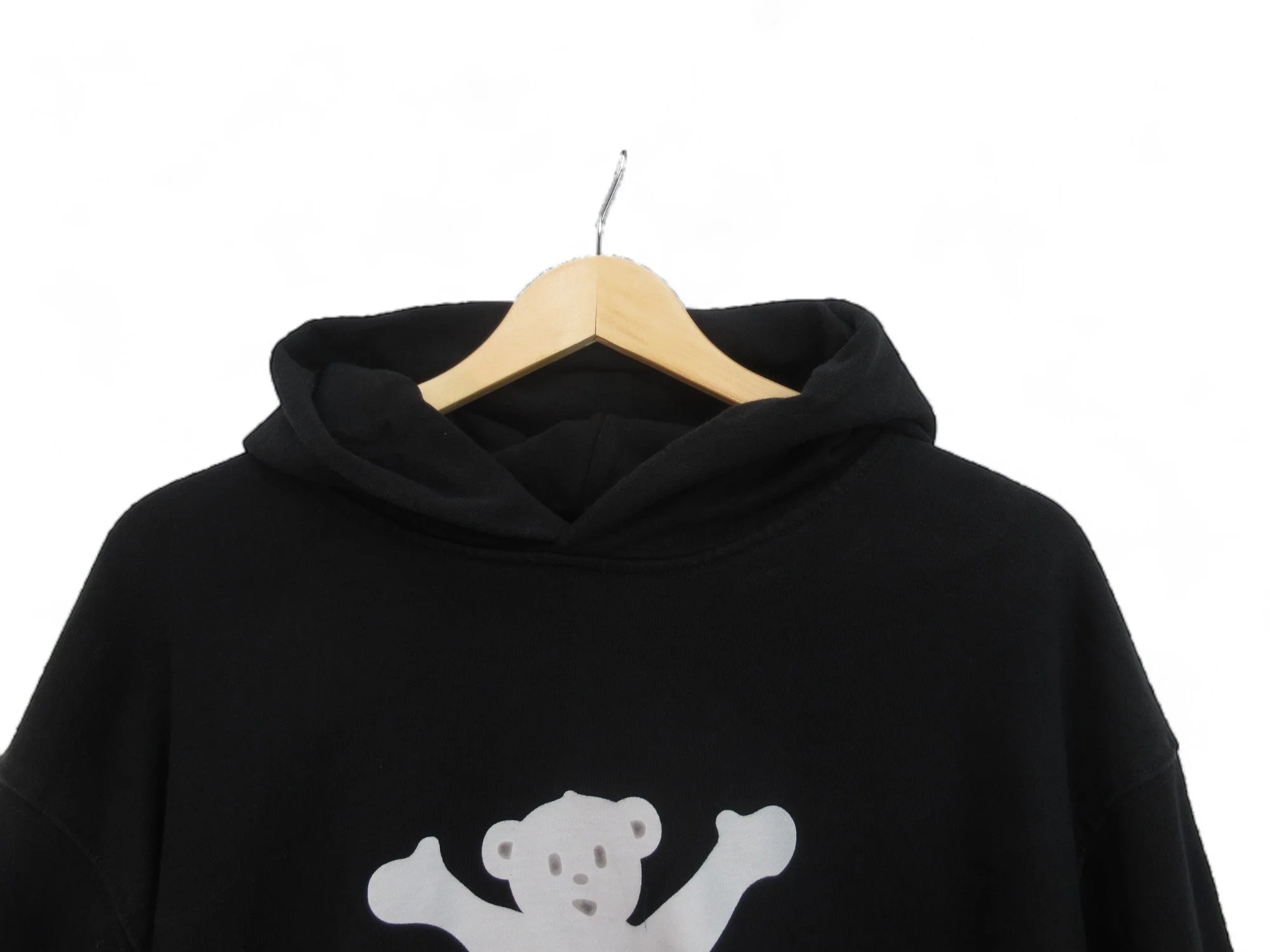 We11done Small Black Bear Hoodie Menswear | Preloved - Image 2