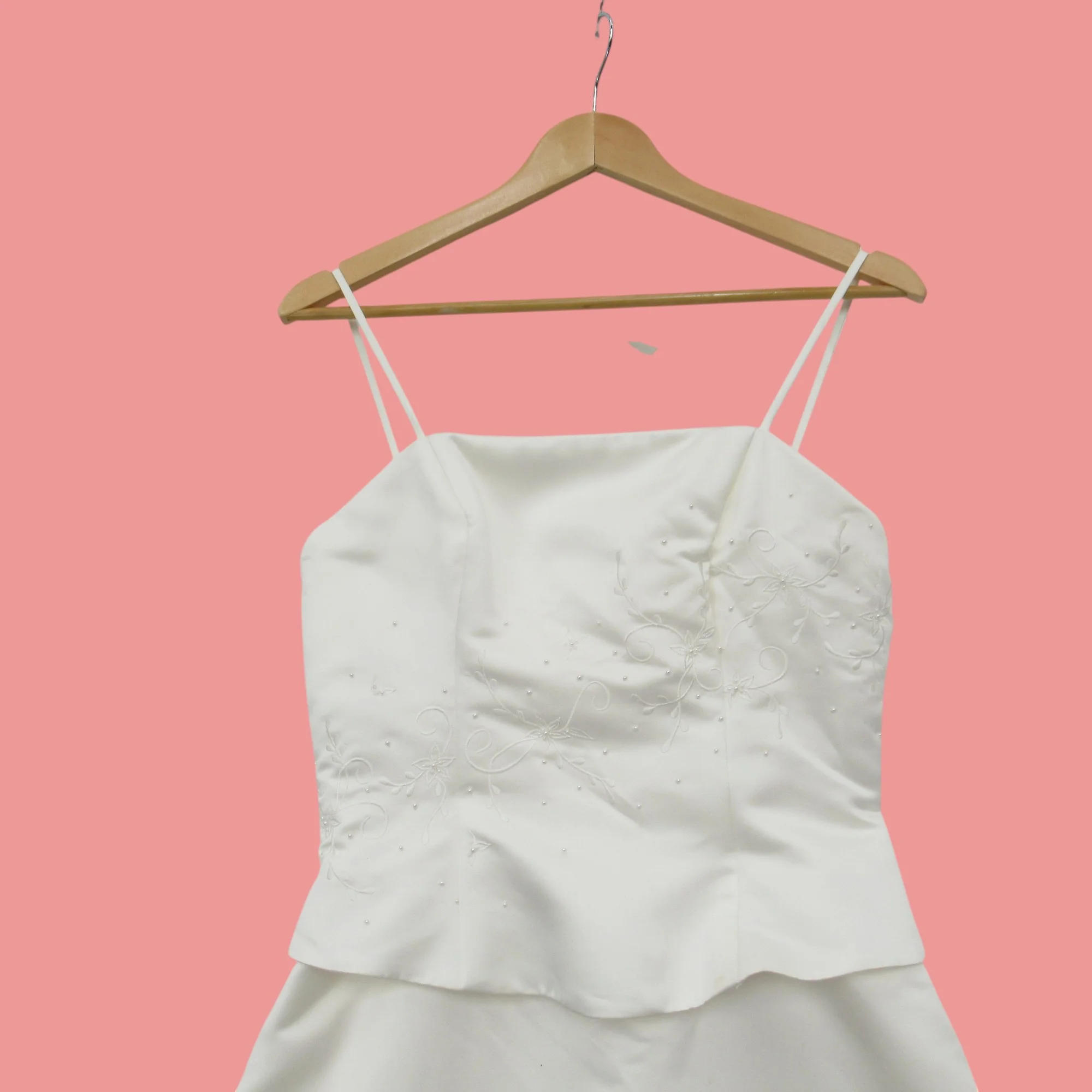 Wedding Dress Ivory Small Flower Pearl Womenswear | Pre-loved - Image 3