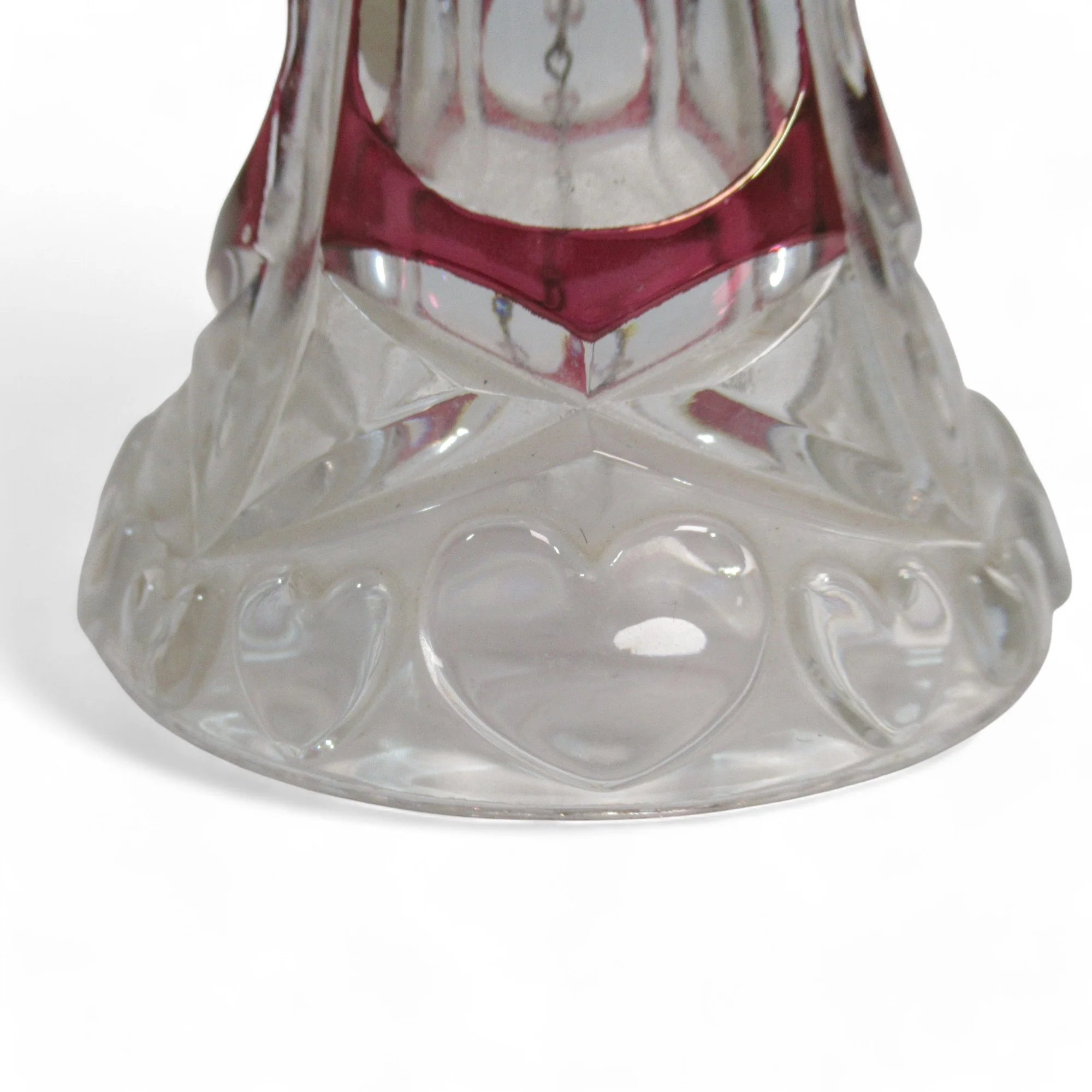 West Germany Hofbauer Red Clear Crystal Glass Heart Bell | Preloved - Image 4