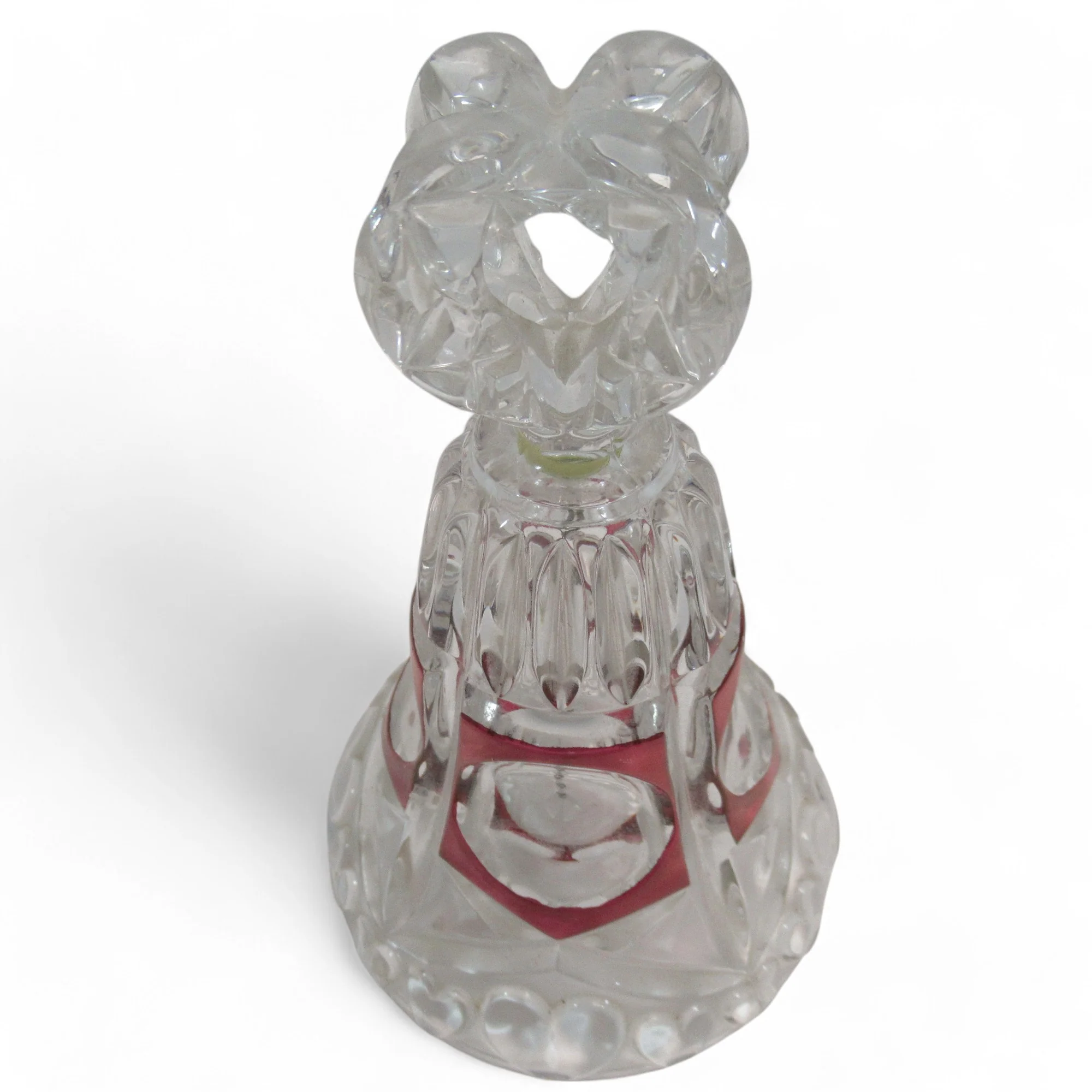 West Germany Hofbauer Red Clear Crystal Glass Heart Bell | Preloved - Image 6
