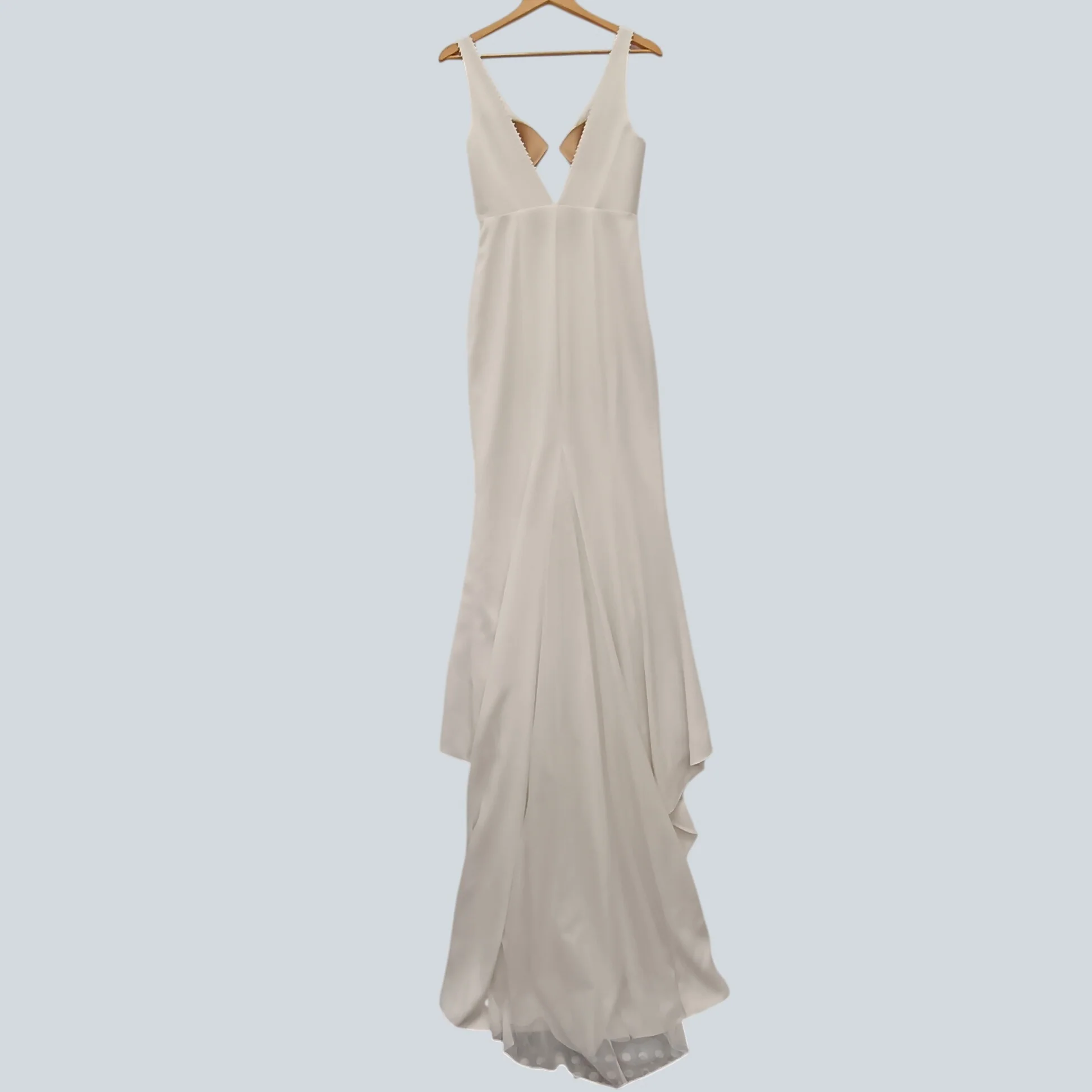 Whistles White Bridal Hi-low Sleeveless Dress Mesh Panel at Back UK 8 Womenswear | Pre-loved - Image 2