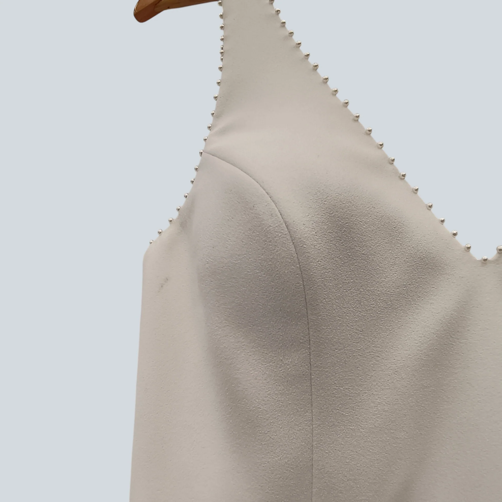Whistles White Bridal Hi-low Sleeveless Dress Mesh Panel at Back UK 8 Womenswear | Pre-loved - Image 3