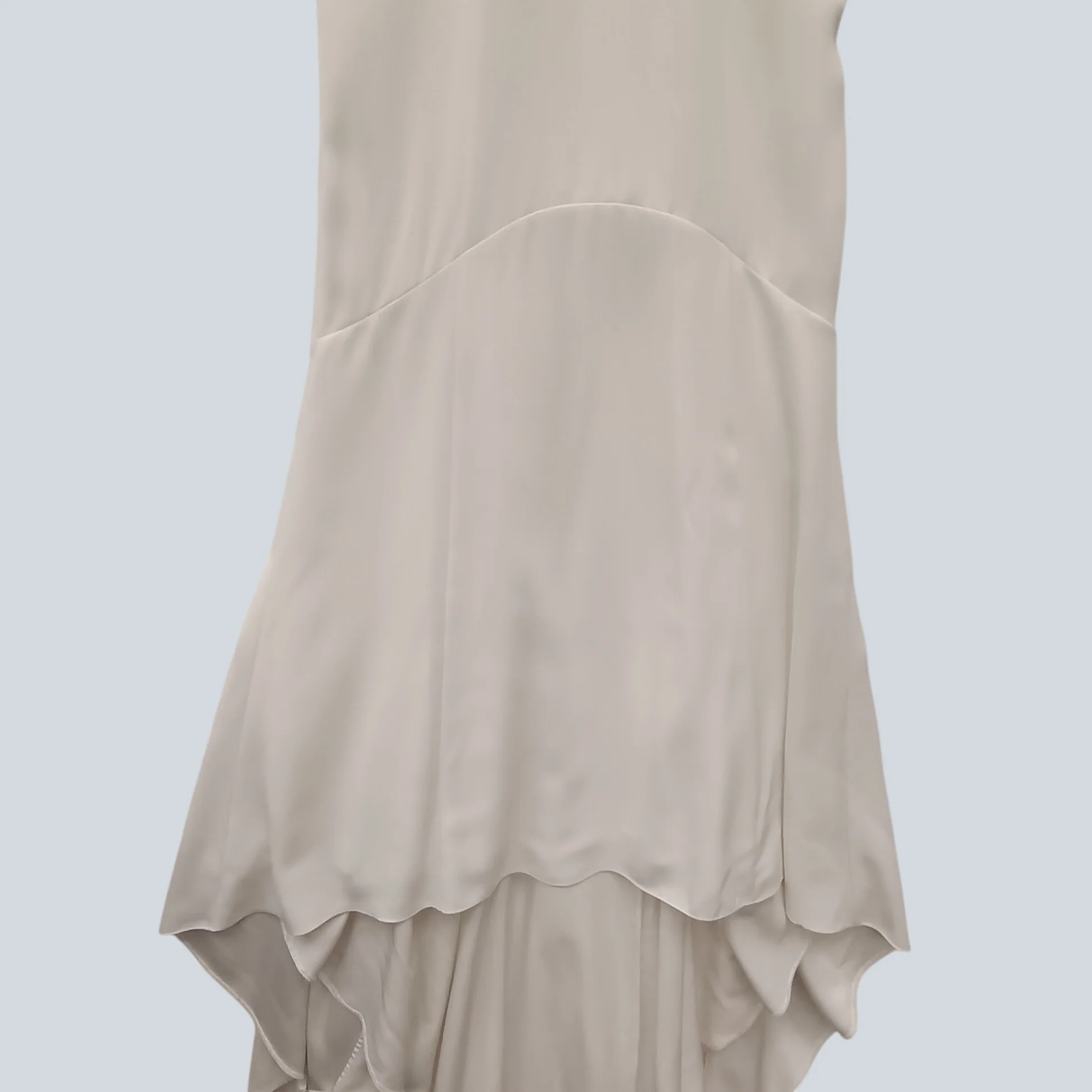 Whistles White Bridal Hi-low Sleeveless Dress Mesh Panel at Back UK 8 Womenswear | Pre-loved - Image 5