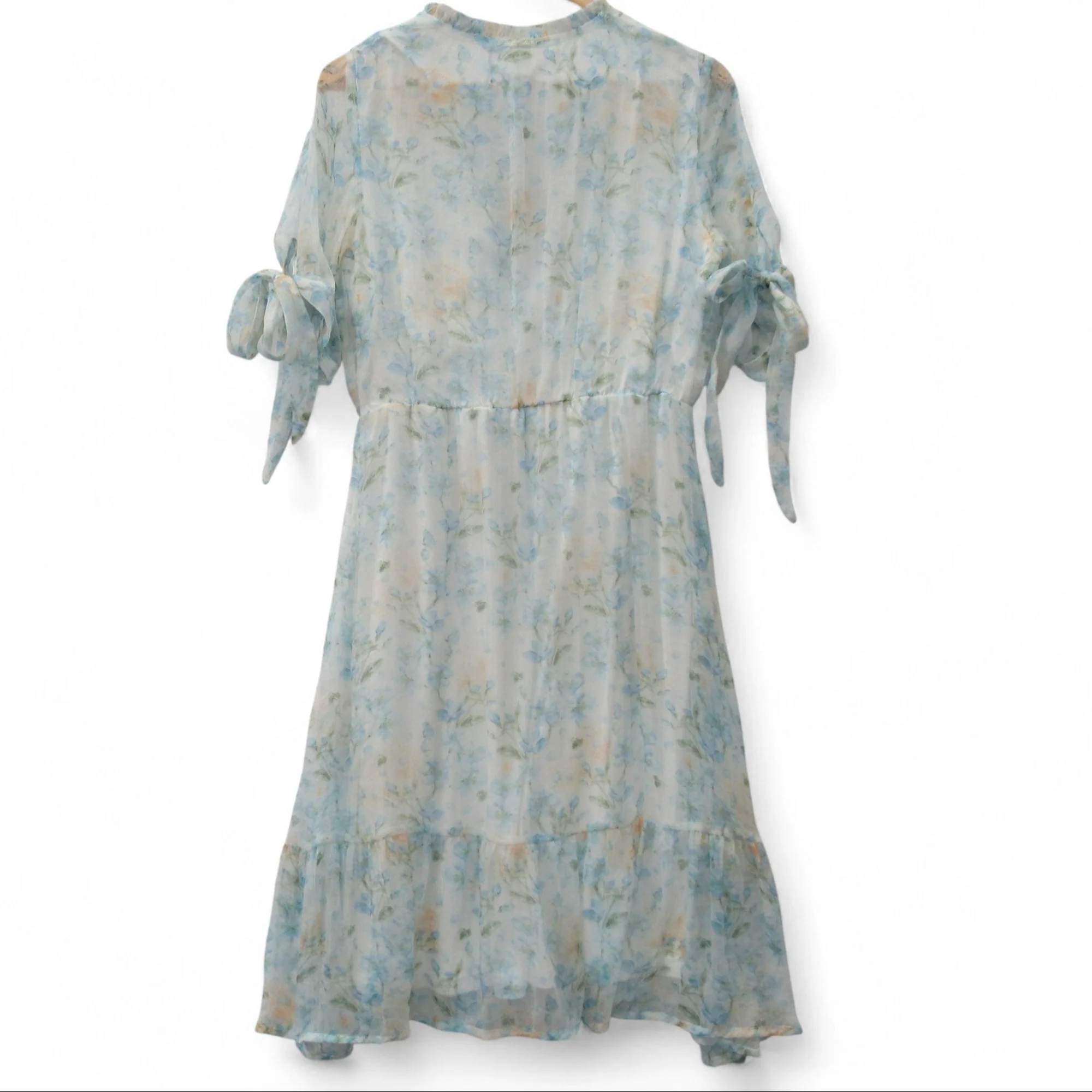 Y.A.S Floral Dress UK 10 Pastel Blue Womenswear | Pre-loved - Image 3