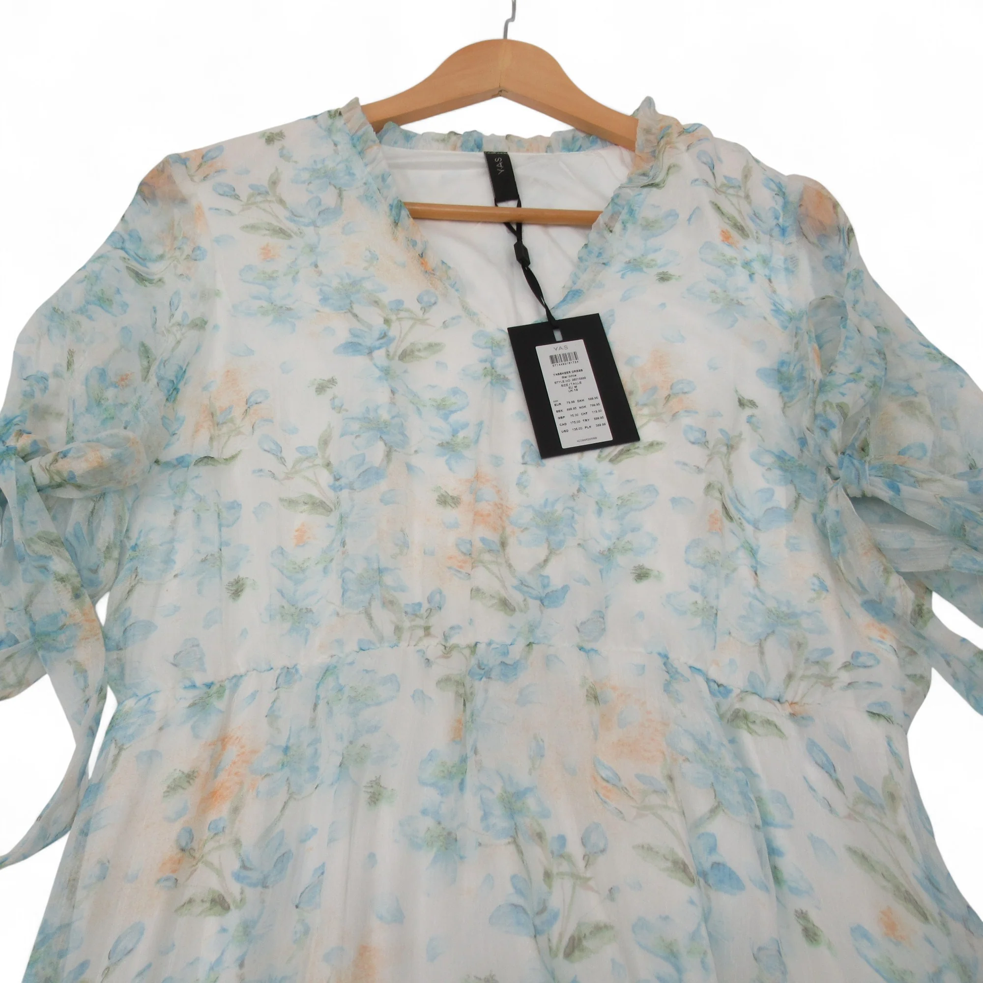 Y.A.S Floral Dress UK 10 Pastel Blue Womenswear | Pre-loved - Image 6