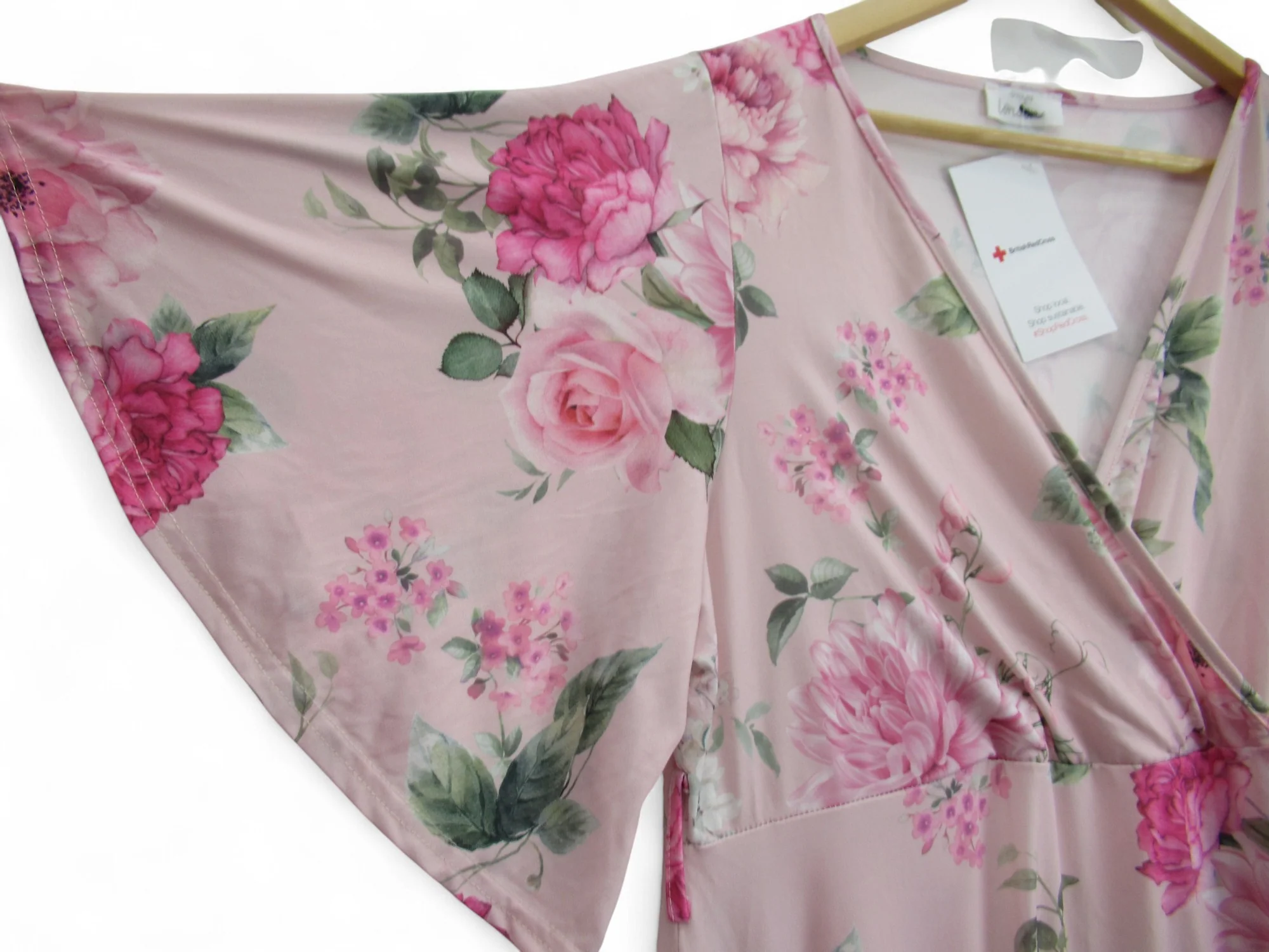 Yours Asymmetric Hem Dress UK 22 Pink Floral Womenswear | Pre-loved - Image 3