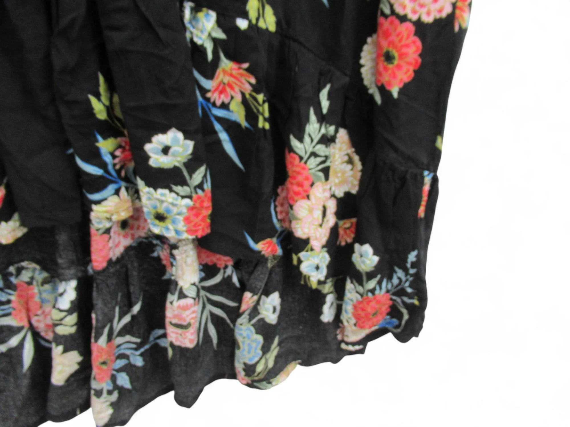 Yours Floral Dress UK 26/28 Black Frill Hem Womenswear | Pre-loved - Image 6