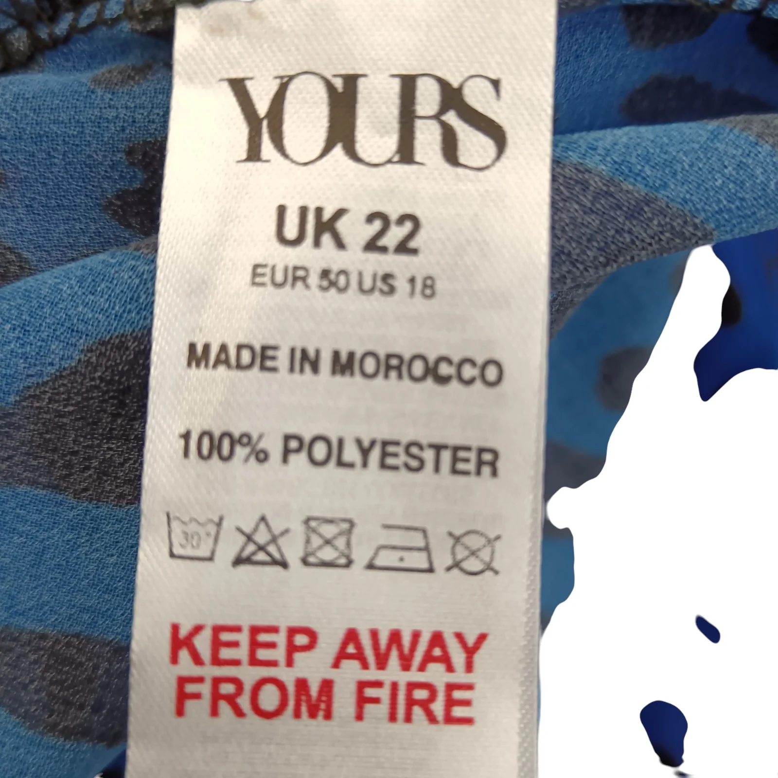 Yours London Blue Animal Print Shirt UK22 Womenswear | Pre-loved - Image 6