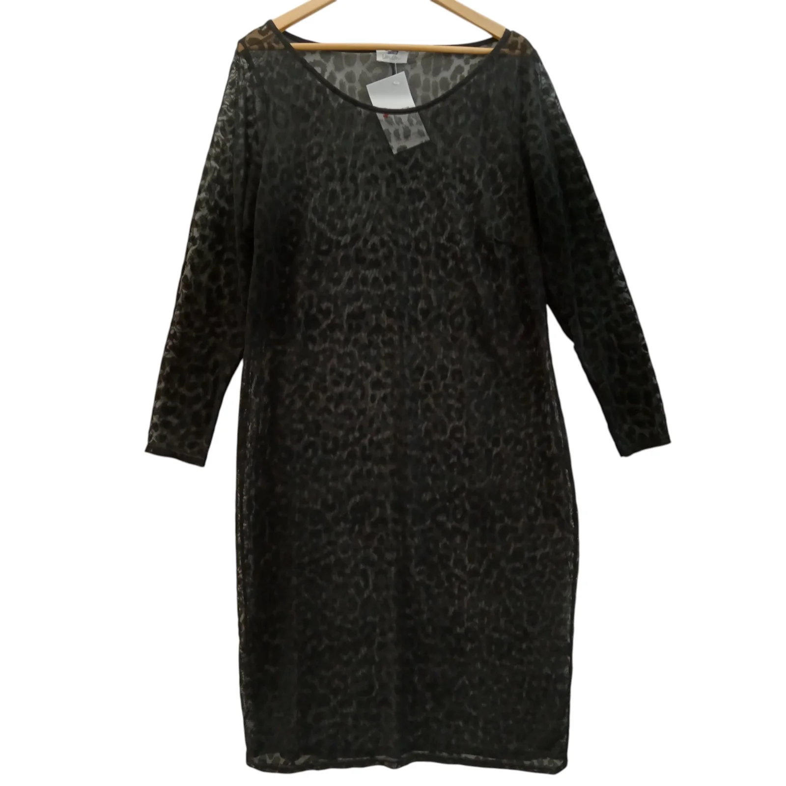 Yours London Sheer Black Leopard Tunic Dress UK 24 Womenswear | Pre-loved