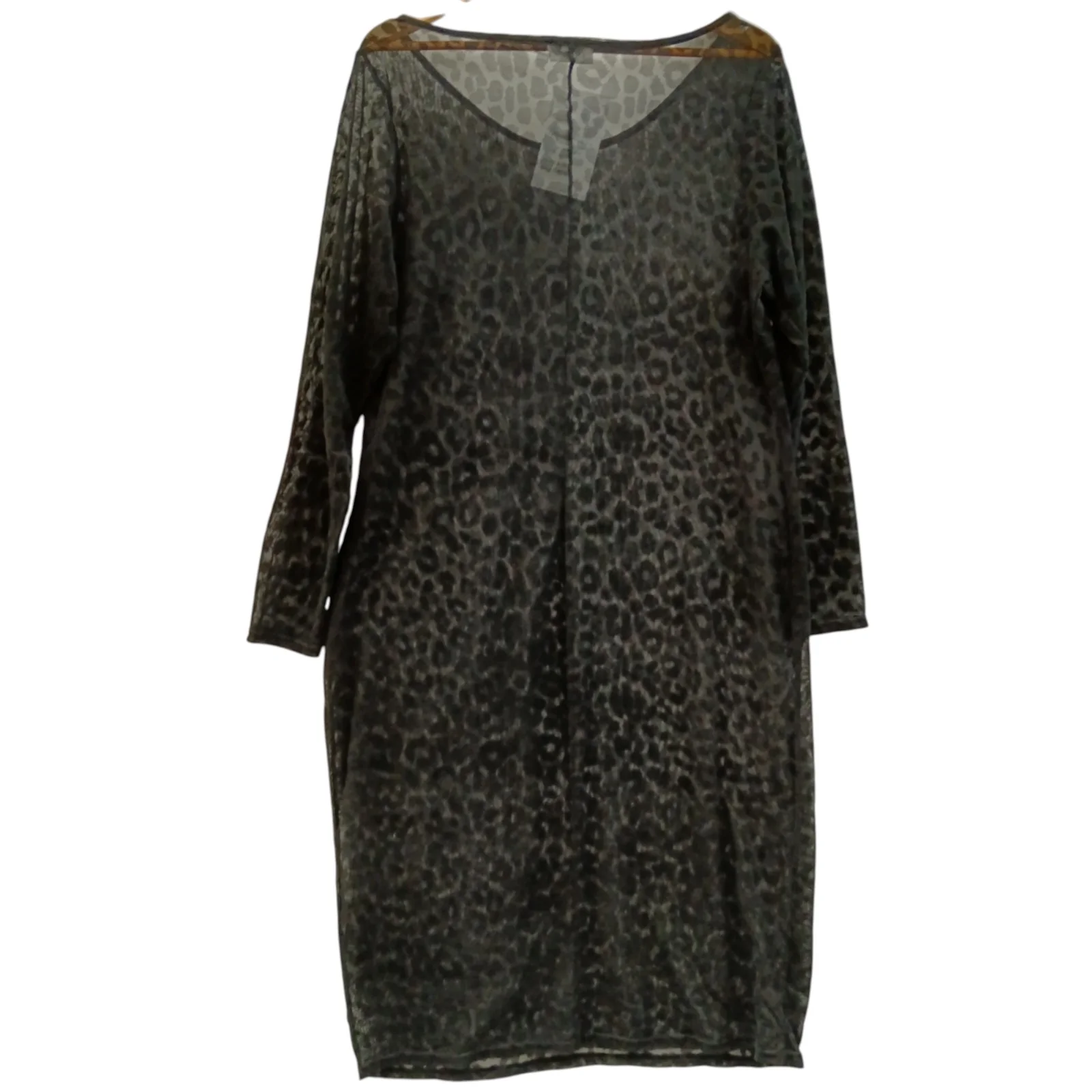 Yours London Sheer Black Leopard Tunic Dress UK 24 Womenswear | Pre-loved - Image 2
