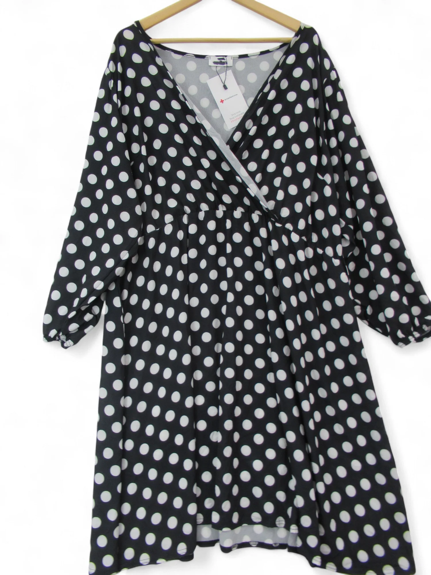 Yours Spotty Dress Black White UK 26/28 Womenswear | Pre-loved
