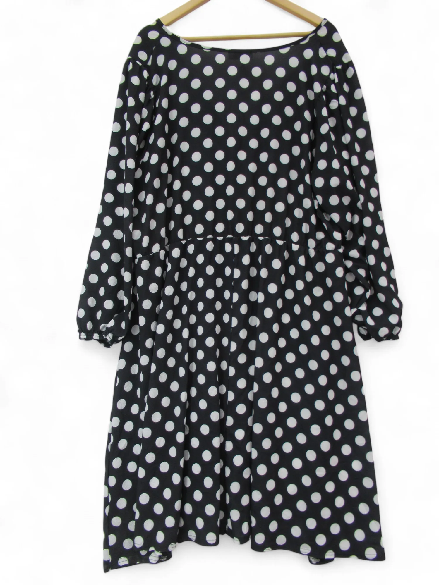 Yours Spotty Dress Black White UK 26/28 Womenswear | Pre-loved - Image 2