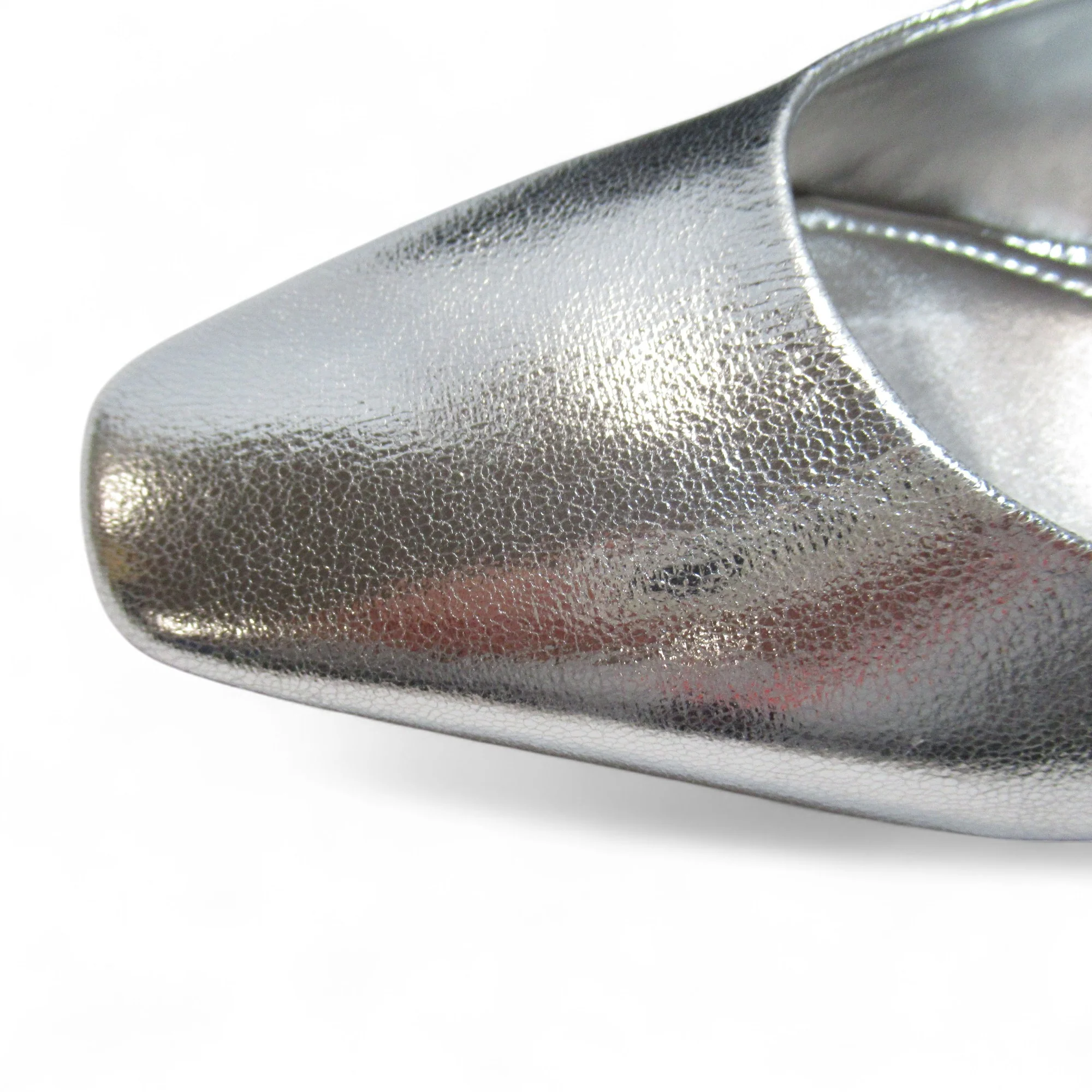 Zara Slingback Shoes Silver UK 6.5 Block Heel Womenswear | Pre-loved - Image 6